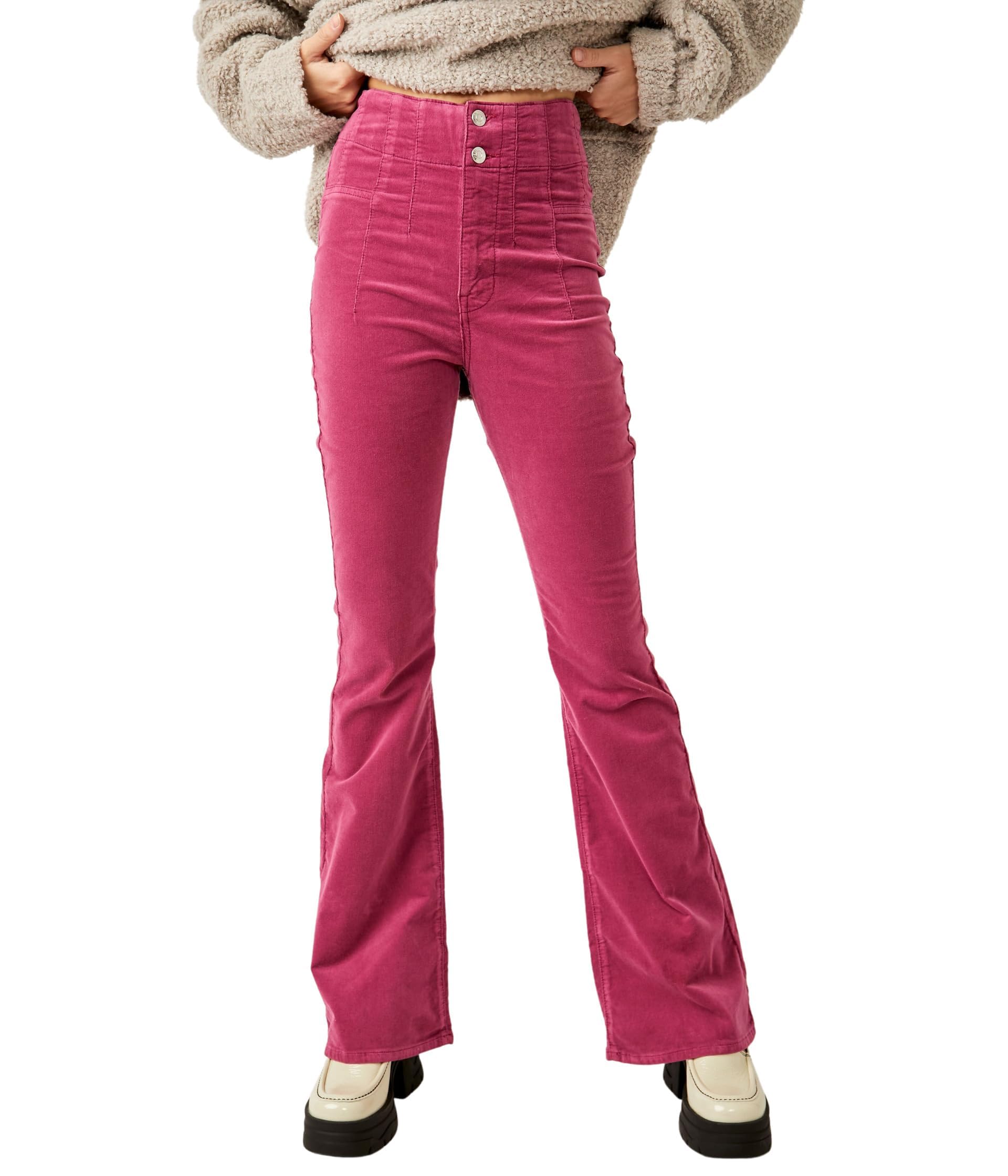 Free People Jayde Cord Flare Pants - High Waisted Stretch Comfort Bell Bottoms for Women | Perfect for Boho Style, Music Festivals & Casual Outfits