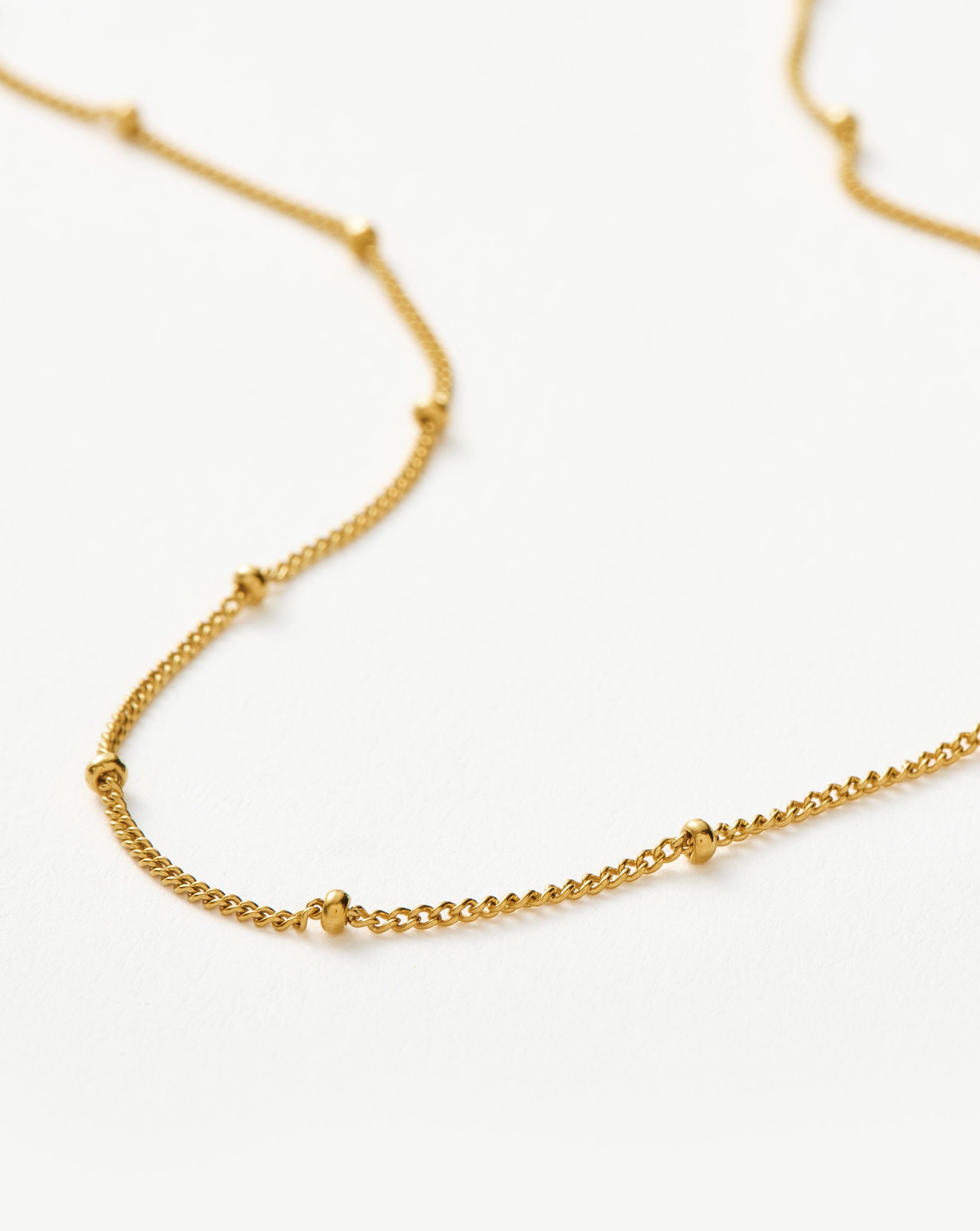 18K Gold Vermeil Bobble Chain Choker Necklace - Elegant Layering Piece for Women, Perfect for Date Nights & Special Occasions