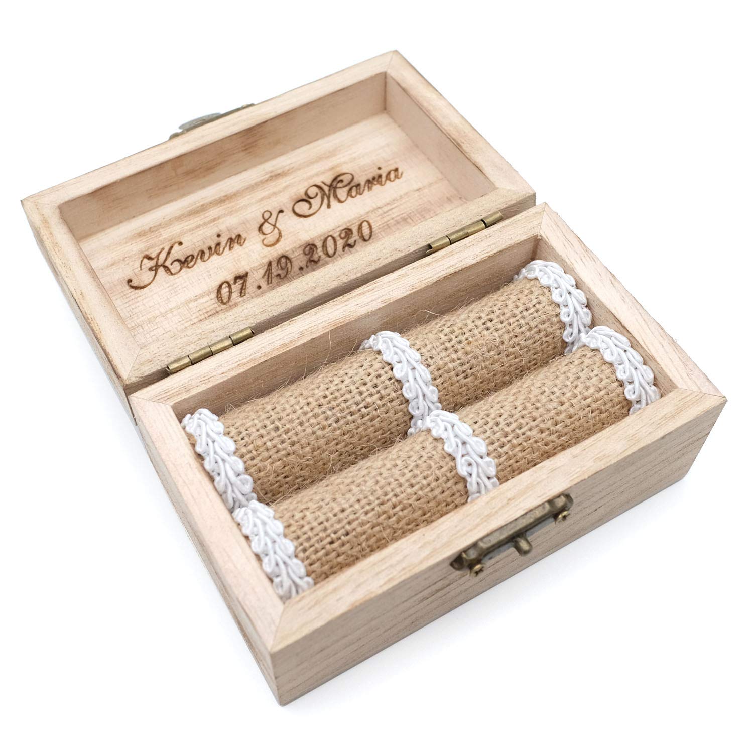 Rustic Wooden Love Birds Wedding Ring Box - Handcrafted Engagement Proposal Ring Holder for Ceremonies & Vows - Perfect for Wedding, Anniversary & Romantic Proposals