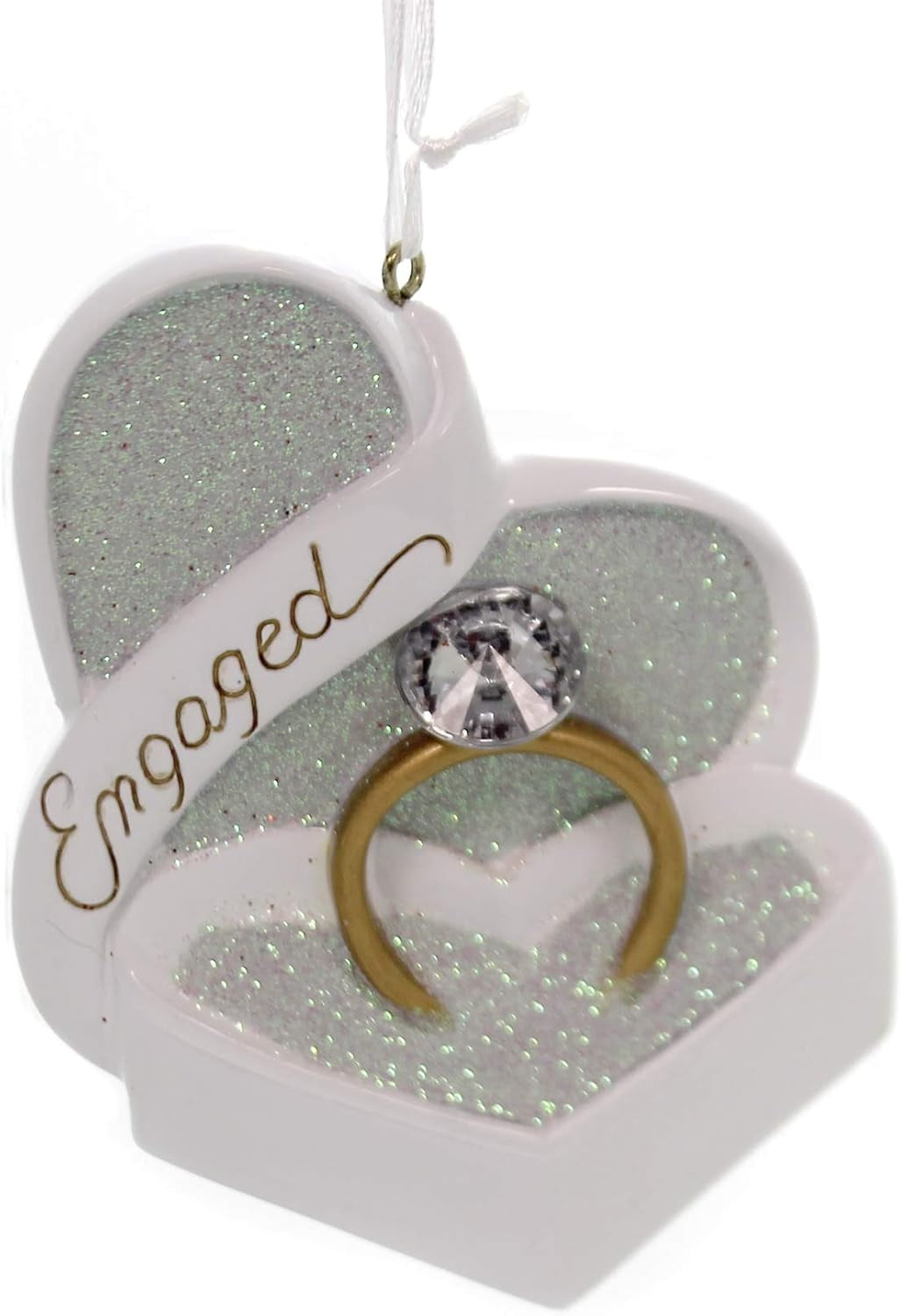 Personalized 4 Engagement Ring Ornaments - Custom Wedding Proposal Decorations for Christmas Tree, Gift Box & Romantic Proposal Scenes