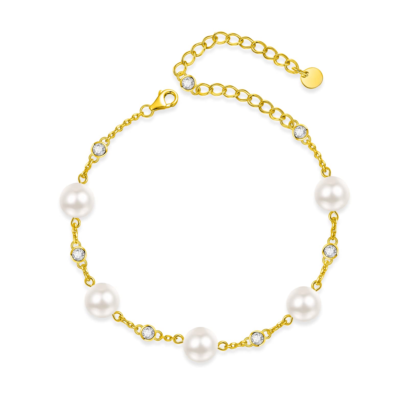 AENEAS S925 Sterling Silver Pearl Bracelet for Women - Elegant Pearl Jewelry Gift for Her with Gift Box | Perfect for Birthdays, Anniversaries & Special Occasions