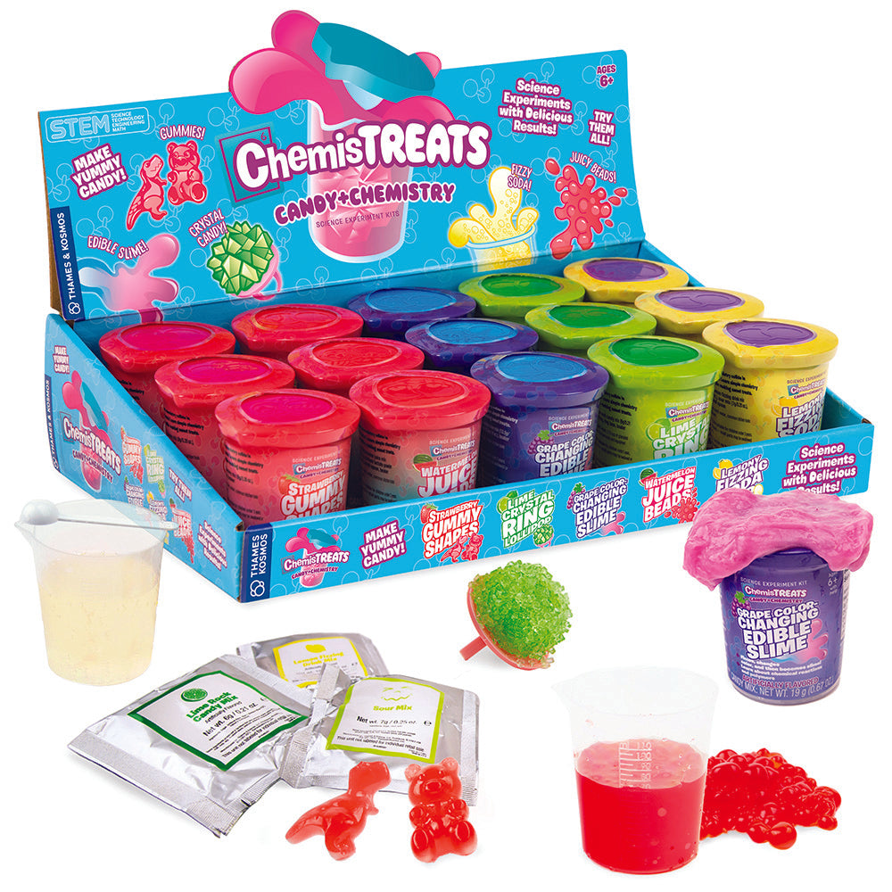 ChemisTreats! Candy Chemistry Science Kit - Fun & Educational STEM Toy for Kids (Display of 15) - Perfect for Birthday Parties, Classroom Activities & Science Experiments
