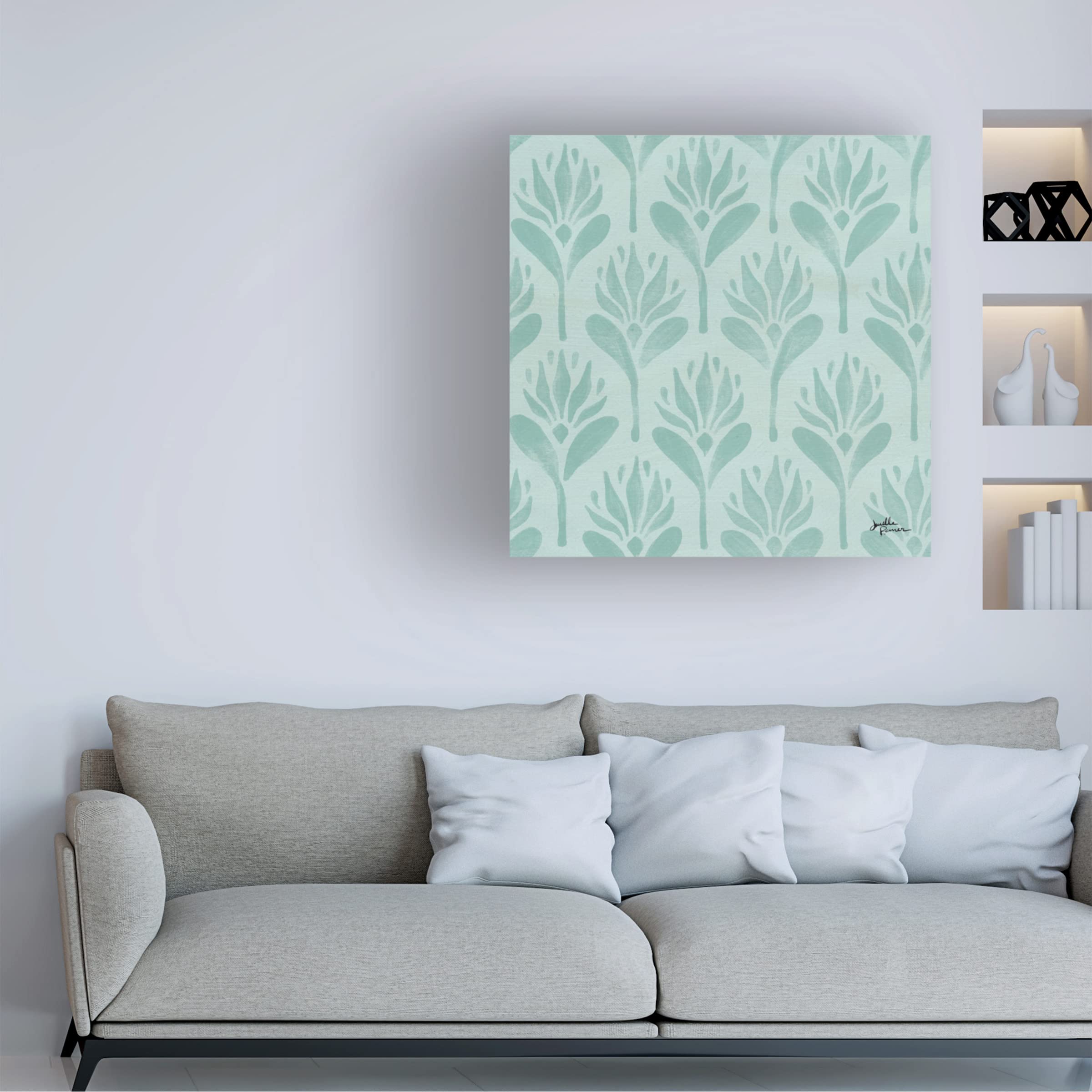 Janelle Penner 'Spring Botanical Pattern VA' Canvas Art - Floral Wall Decor for Living Room, Bedroom & Office - Trademark Fine Art