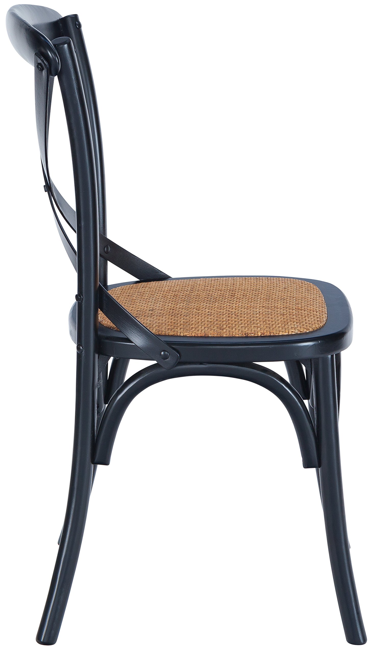 Poly and Bark Cafton Crossback Chair - Modern Black Dining Chair for Kitchen, Dining Room & Office - Comfortable & Stylish Seating Solution
