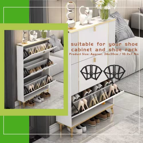 4Pcs Shoe Drawer Hinges Set - Heavy Duty Cabinet Hinge with Flip Plate Frame for Furniture, Shoe Organizer Rack - Perfect for Bedroom Closet, Living Room Storage & Home Organization Accessories