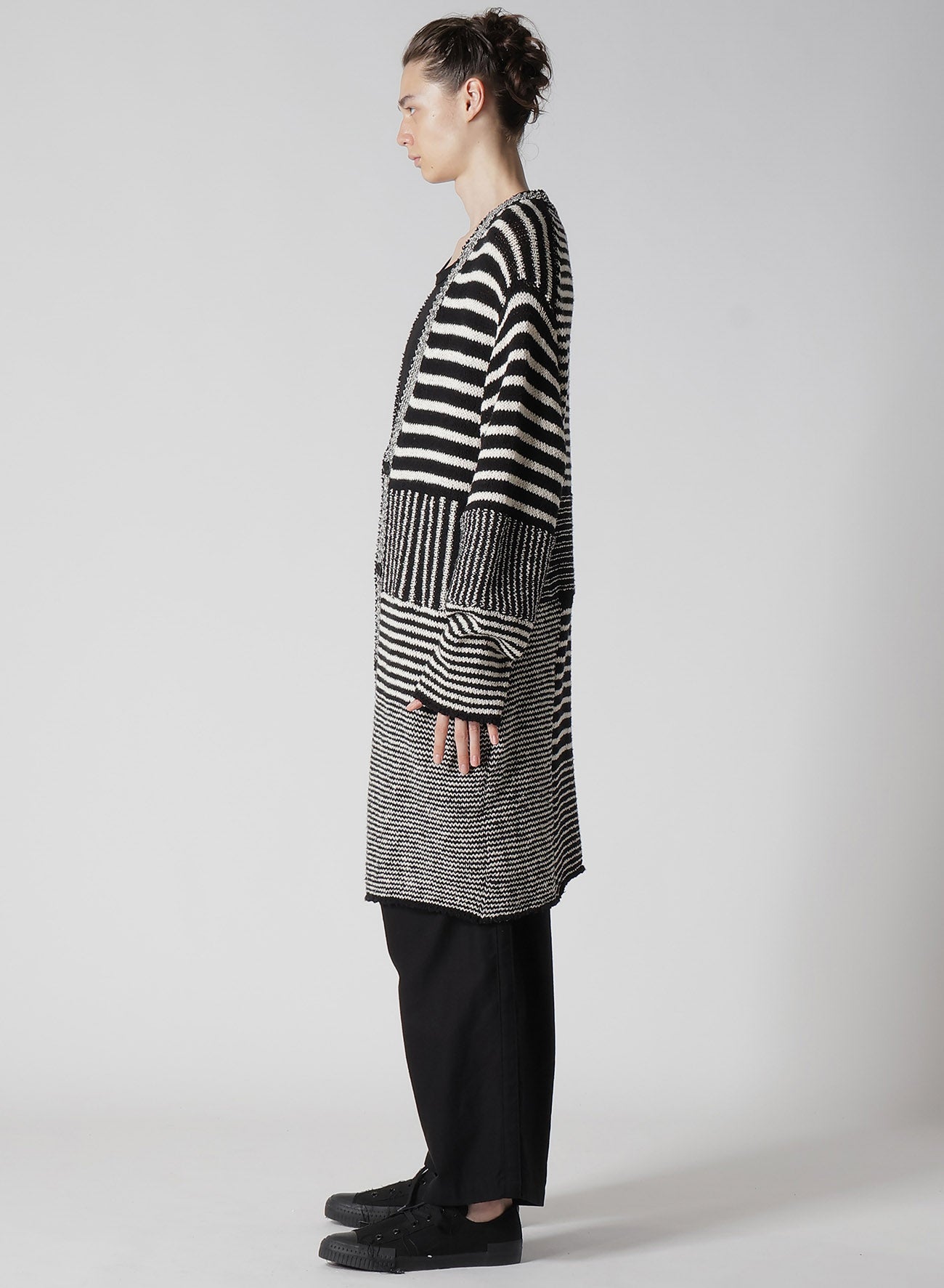 3G1P Border Long V Cardigan for Women - Elegant Open Front Knit Sweater with Long Sleeves | Perfect for Office, Date Night & Fall Layering