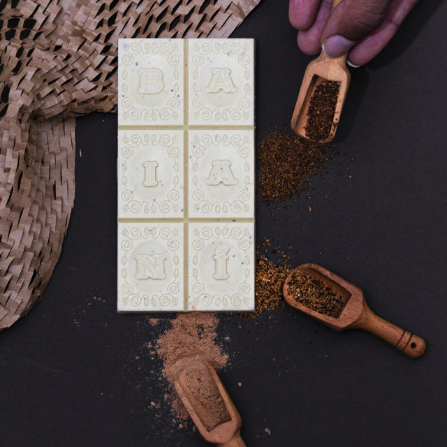 Premium Baiani White Chocolate with Authentic Brazilian Spices - Gourmet Dessert for Holidays, Gifts & Coffee Pairing