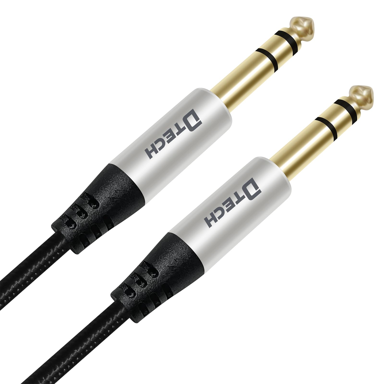 DTECH 3ft Electric Guitar Cable TRS 1/4 Instrument Cord Aux Balanced Stereo Jack Quarter Inch 6.35mm for DJ Speakers Amplifier Bass Studio Audio Monitor Mixer - Perfect for Live Performances and Home Studios