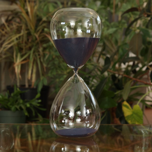 240-Minute Hand-Blown Glass Sand Timer - Navy or Grey - Perfect for Classroom, Office, and Meditation Time Management