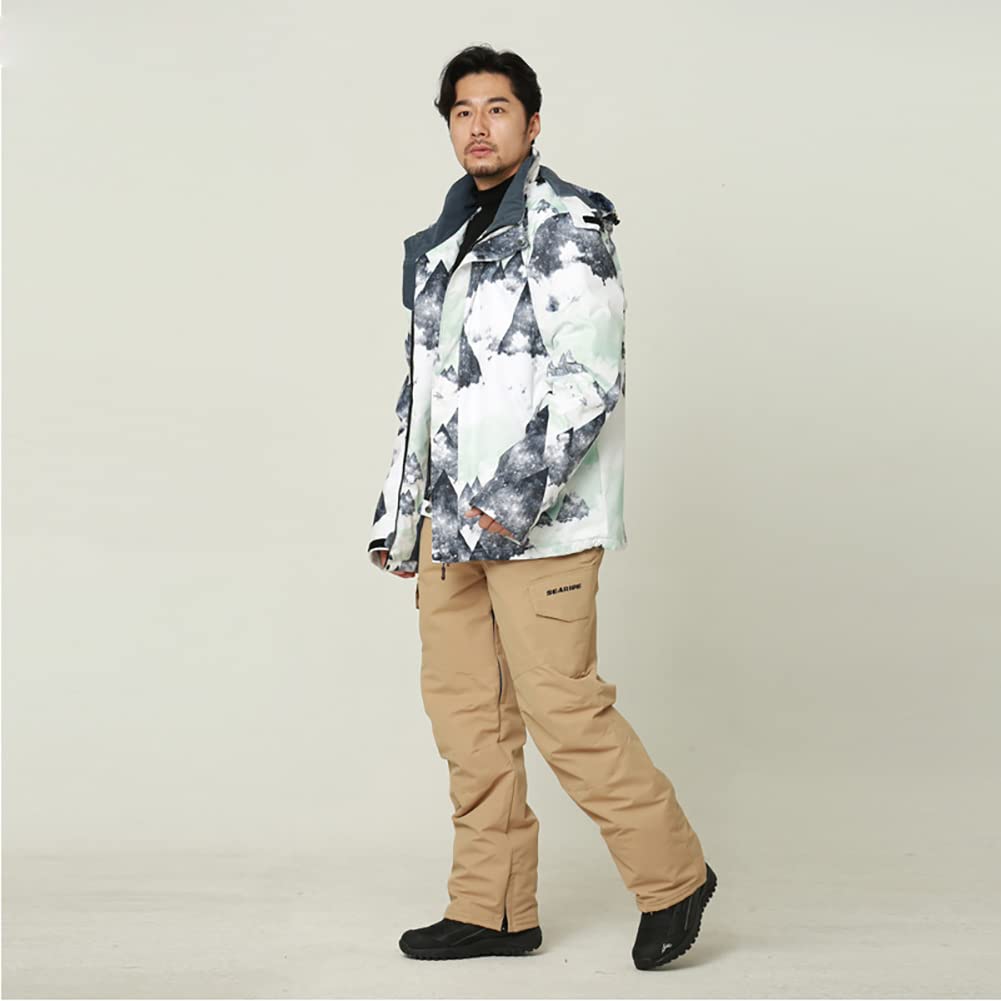 **HOTIAN Men's Waterproof Ski Jacket - Insulated Winter Snowsuit for Outdoor Activities - Perfect for Skiing, Snowboarding & Cold Weather Adventures**