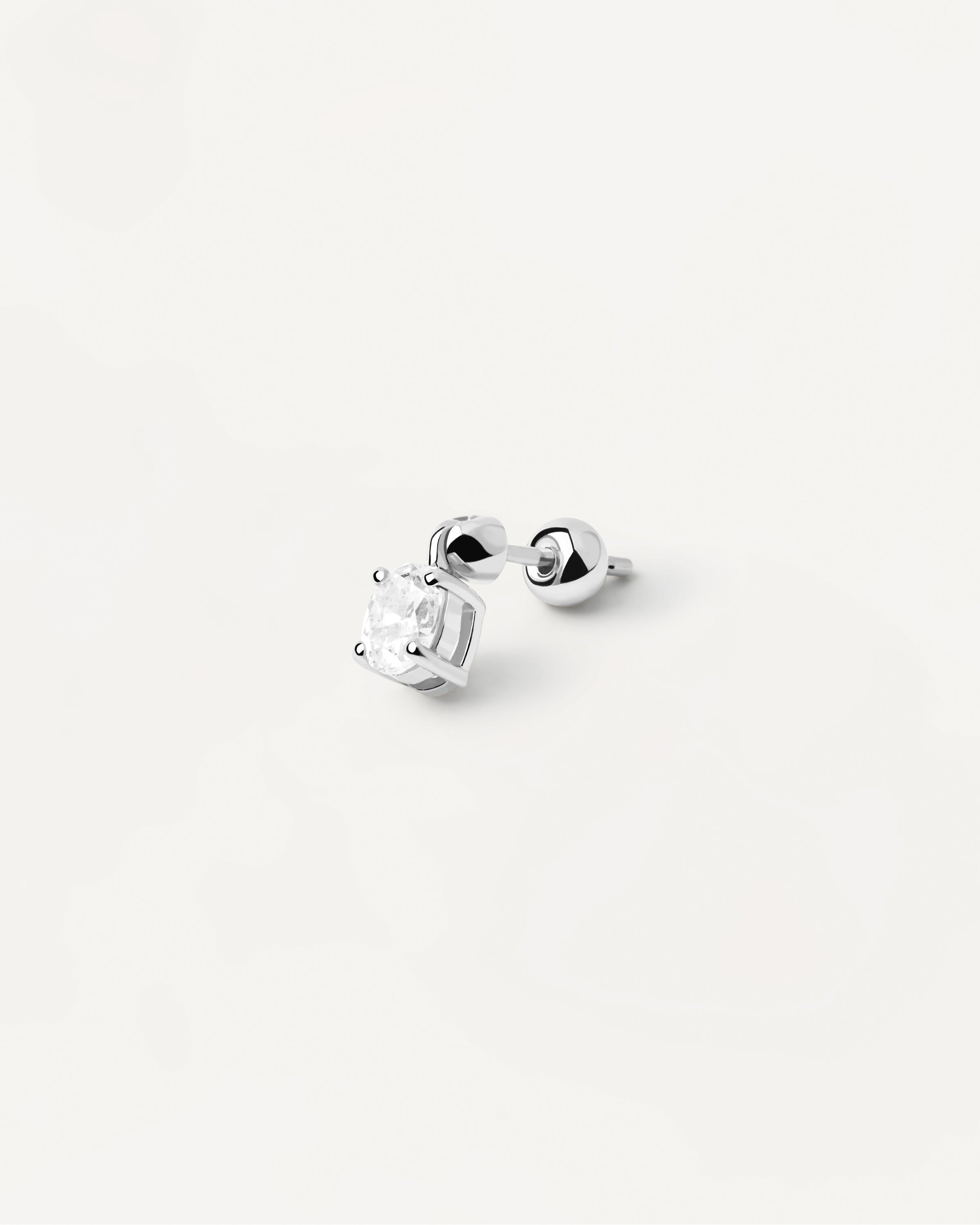 GIA Certified Sterling Silver Single Earring - Elegant & Minimalist Jewelry for Women, Perfect for Everyday Wear & Special Occasions