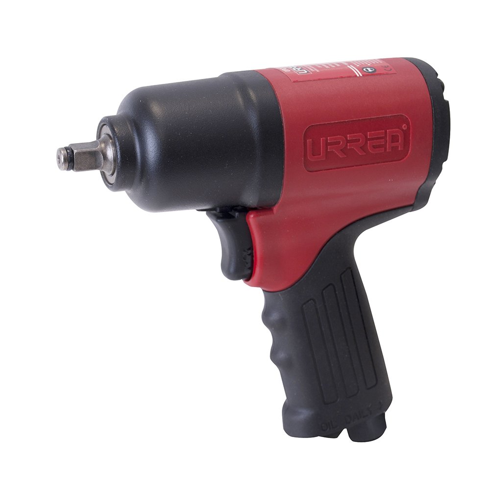 Urrea UPC727 3/8-Inch Twin Hammer Pistol Grip Air Impact Wrench - Heavy Duty Pneumatic Tool for Automotive Repair, Construction & DIY Projects