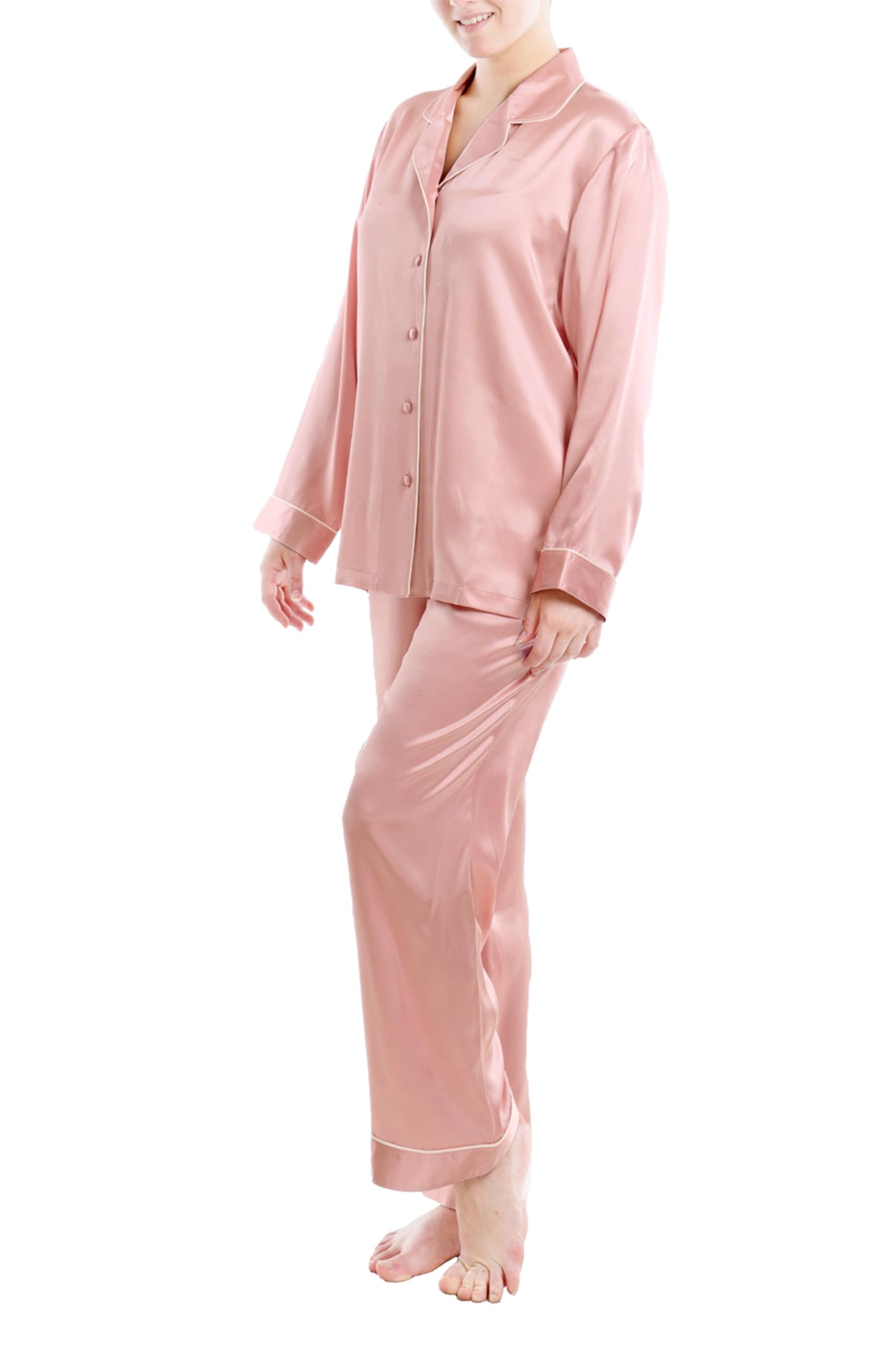 Luxury 100% Mulberry Silk Pajama Set for Women - Soft & Breathable Sleepwear - Perfect for Nighttime Comfort, Spa Days & Romantic Getaways