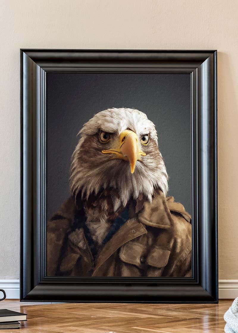 American Eagle Animal Portrait Print - Premium Wildlife Wall Art for Home & Office Decor | Perfect for Living Room, Bedroom, or Office Spaces