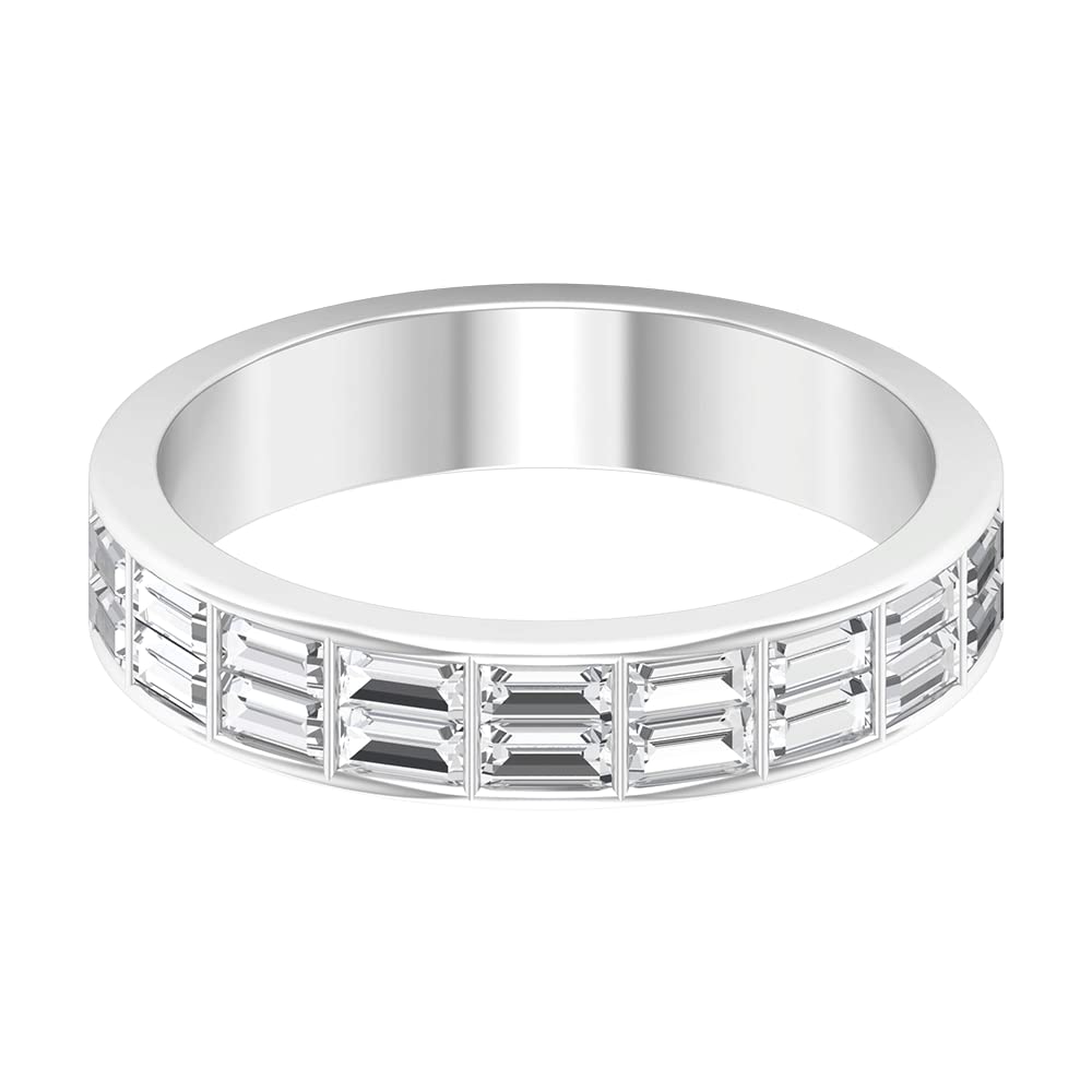 1/2 CT Baguette Cut Diamond Half Eternity Ring - 14K Solid Gold Channel Set Wedding Band for Anniversary, Engagement & Bridal Jewelry Gifts