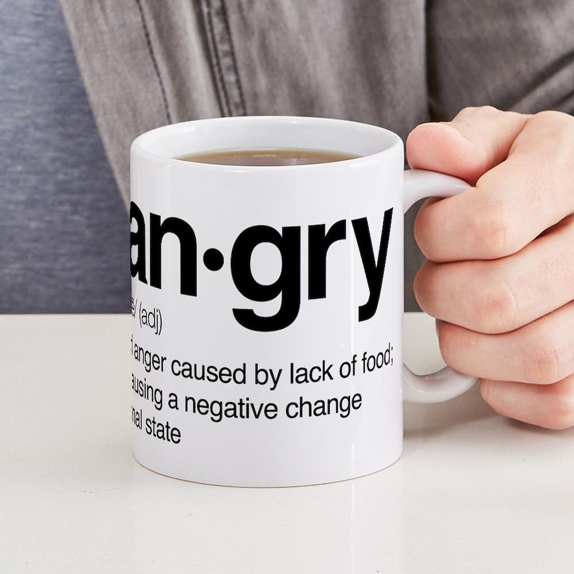 Hangry Definition Funny 11 oz Ceramic Coffee Mug - Perfect for Office, Home & Gifts - Great for Tea, Hot Chocolate & Coffee Lovers