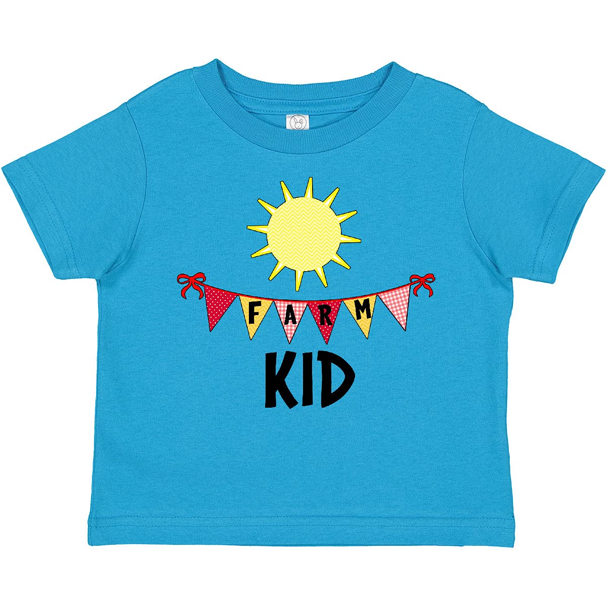Inktastic Farm Kid Flags and Sun Toddler T-Shirt - Cute Farm Animal Design for Boys & Girls - Perfect for Playdates, Daycare & Outdoor Adventures