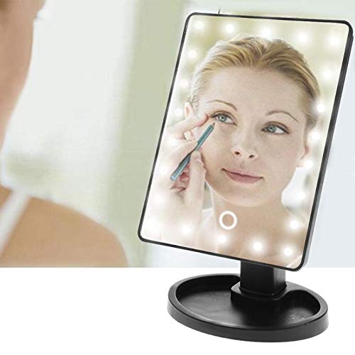 Professional LED Touch Screen Makeup Mirror with Adjustable Stand - 10X Magnification, Dimmable Lights, USB Charging - Perfect for Vanity, Bathroom, Dressing Room & Travel