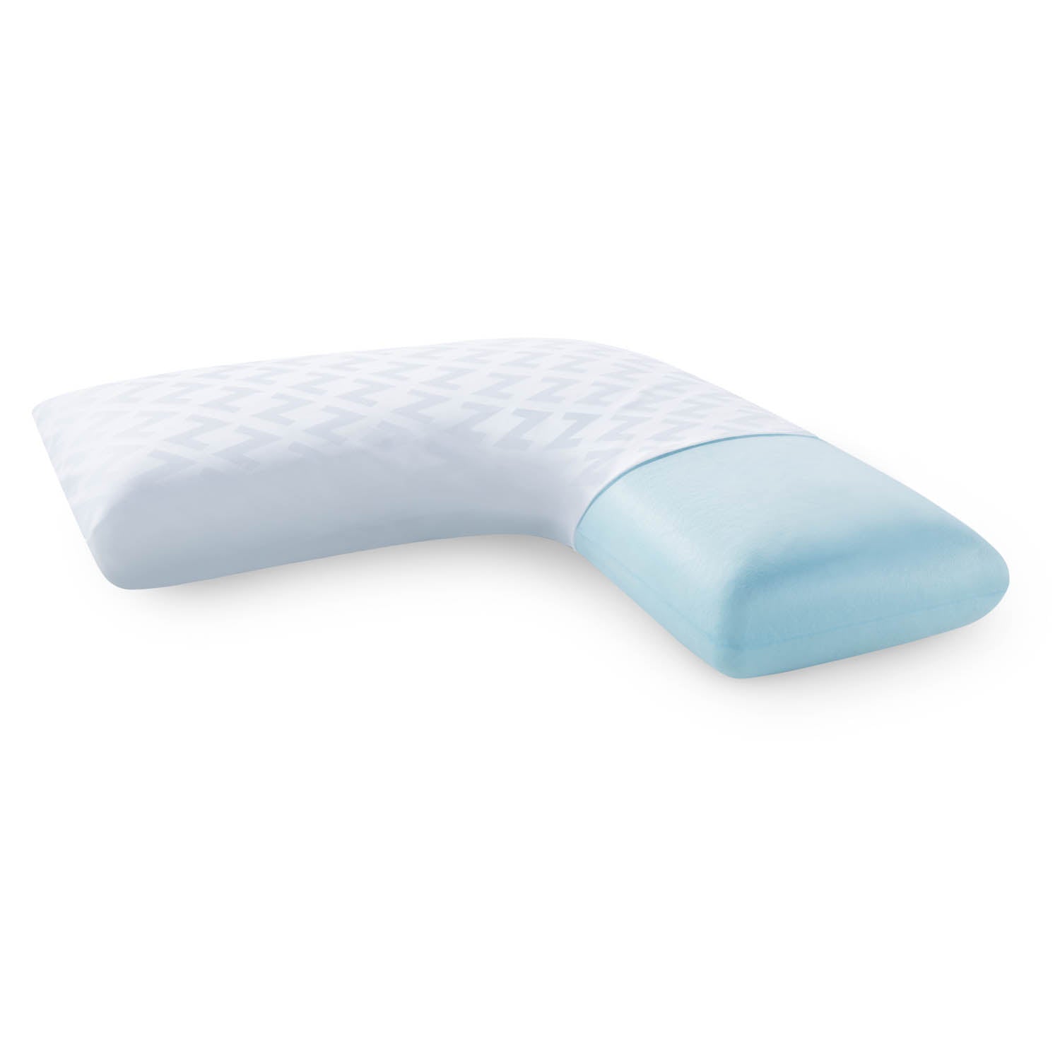 Malouf L-Shaped Gel Memory Foam Pillow for Neck and Back Support - Perfect for Side Sleepers, Travel & Office Use