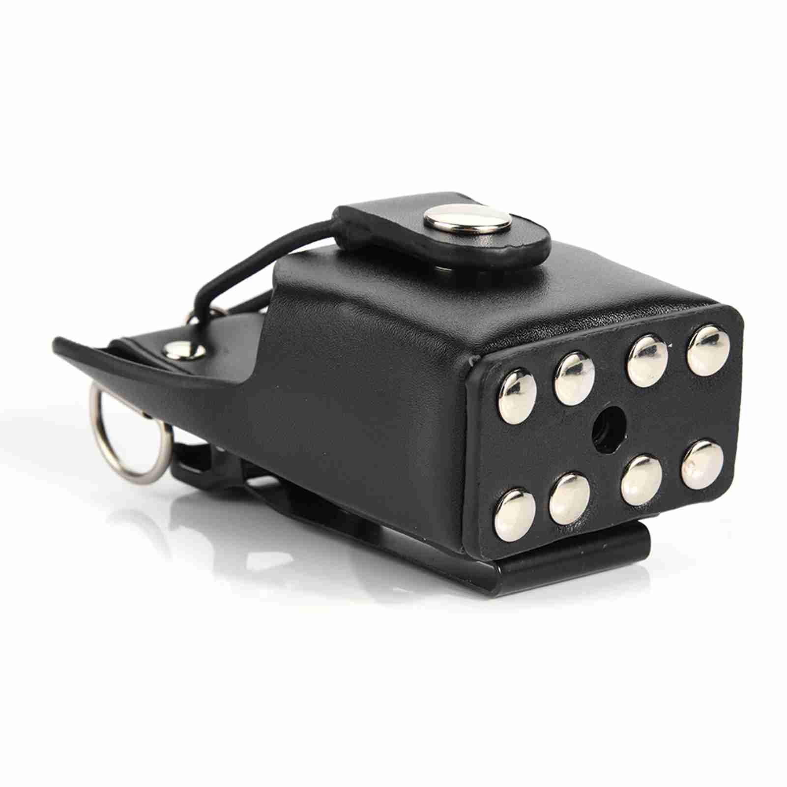 Leather Radio Holder for Motorola GP328plus GP338plug GP344 GP388 - Durable Talkie Cover Case with Back Clip & Lanyard - Perfect for Construction, Security & Outdoor Work