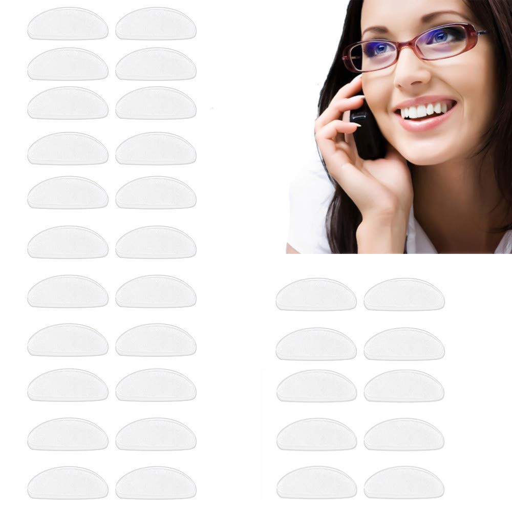 Anti-Slip Soft Silicone Adhesive Nose Pads for Glasses & Sunglasses - 18 Pack | Comfortable Eyewear Accessories for Reading, Driving & Outdoor Activities
