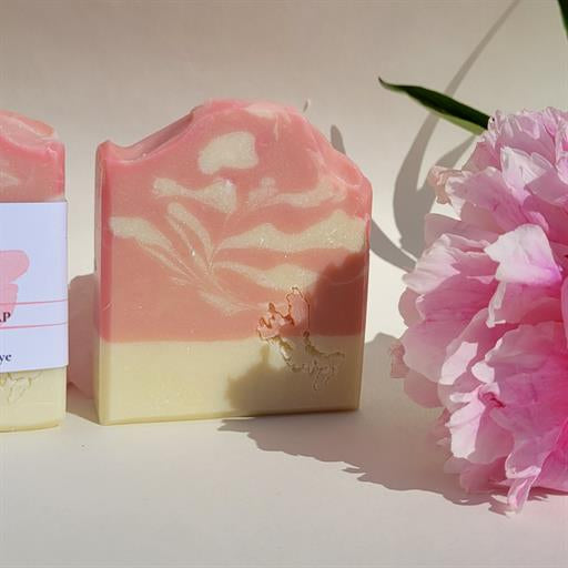 Natural Peony Large Soap Bar for Women - Handmade Floral Scented Bath Soap for Dry Skin, Gift Set - Perfect for Spa Day, Self Care & Relaxation