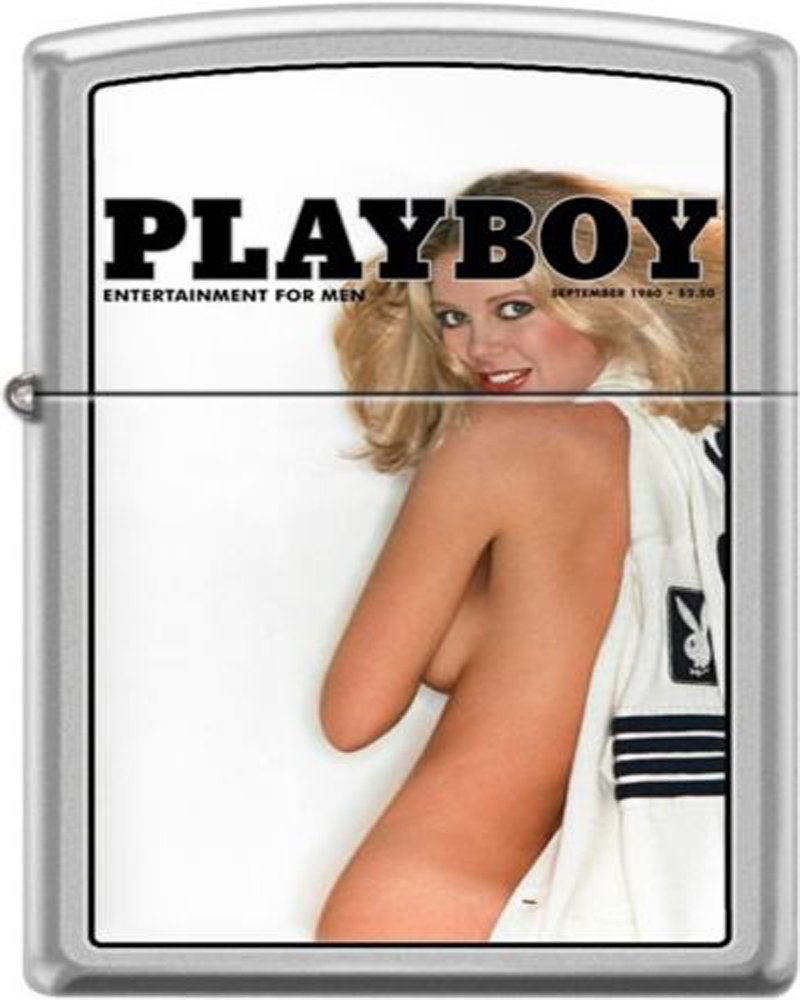 Zippo Playboy September 1980 Collector's Edition Satin Chrome Windproof Lighter - Vintage Collectible for Men, Perfect for Outdoor Camping & Smoking Accessories