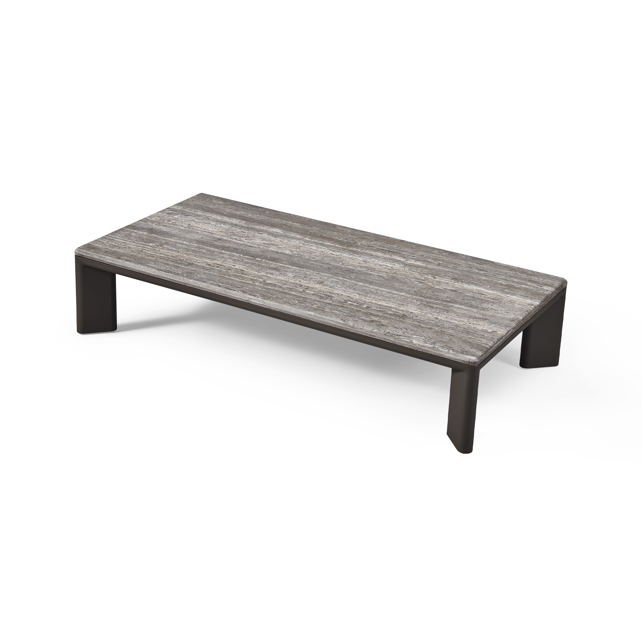 Modern Palm Beach Aluminum Rectangle Coffee Table - Stylish & Durable Indoor Outdoor Living Room Patio Furniture