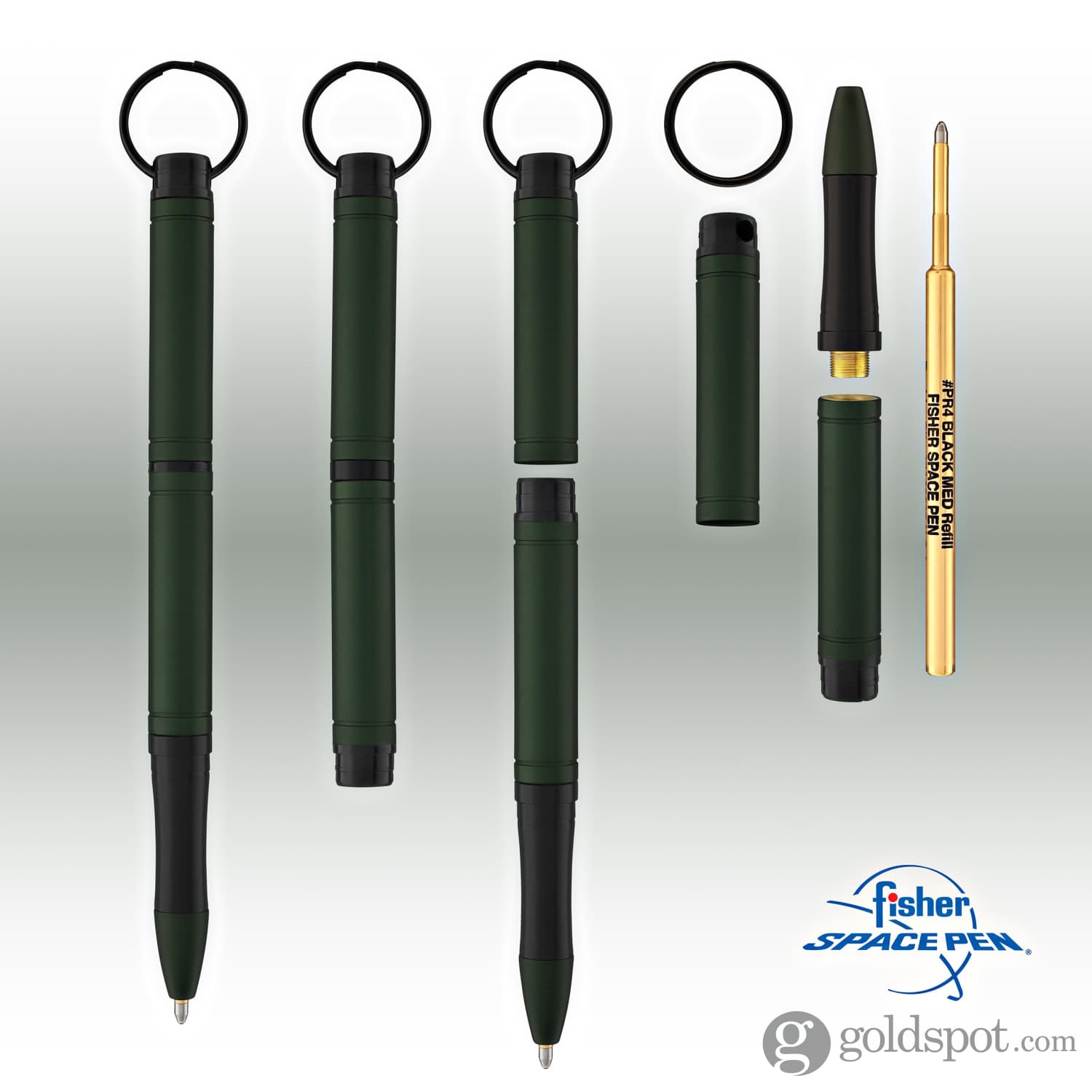 Fisher Space Pen Backpacker Ballpoint Pen - Green Anodized Aluminum Keychain Pen for Outdoor Adventures, Hiking, Camping & Everyday Carry (EDC)