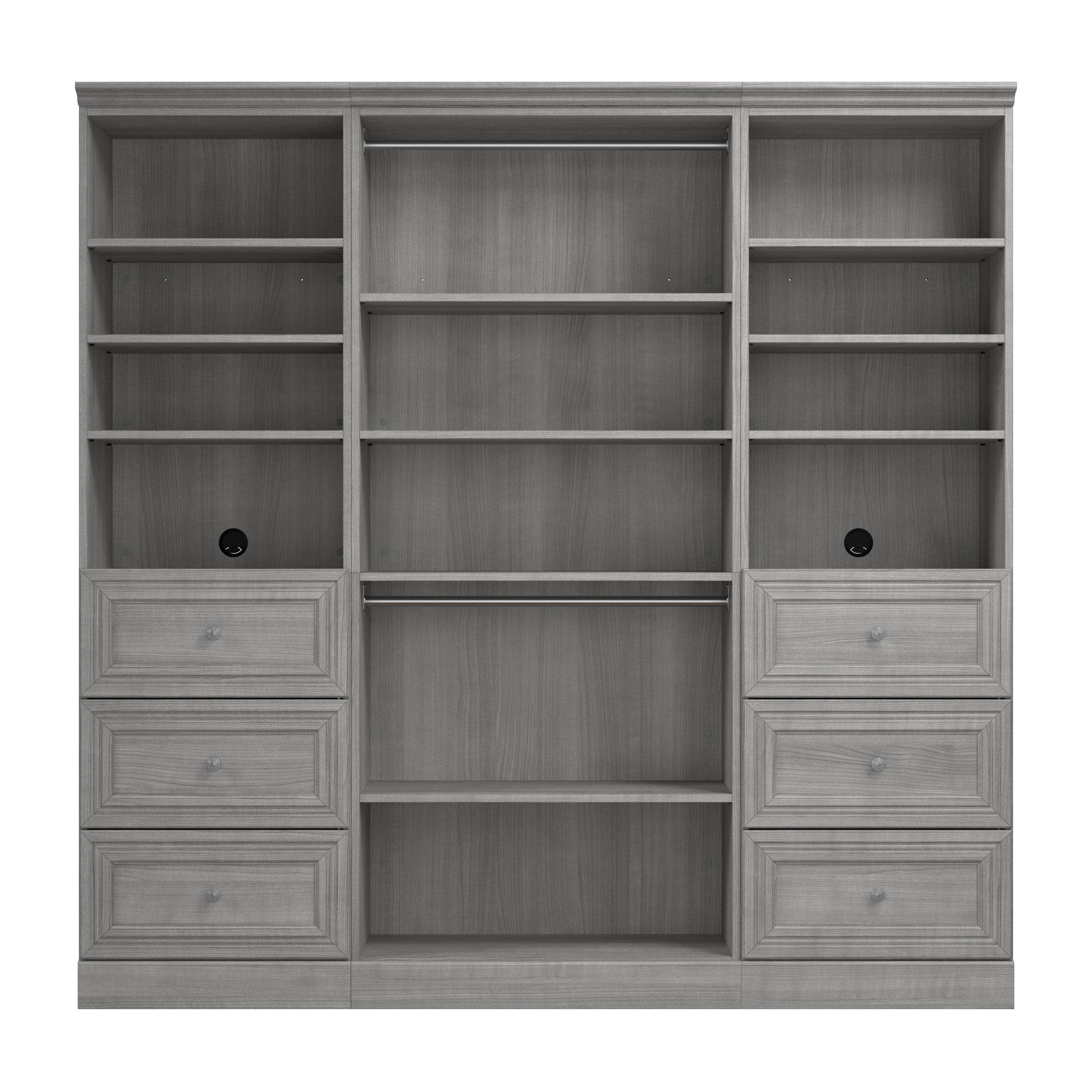 86W Closet Organizer with Drawers - Space Saving Storage Solution for Bedroom, Closet & Office (2 Color Options)