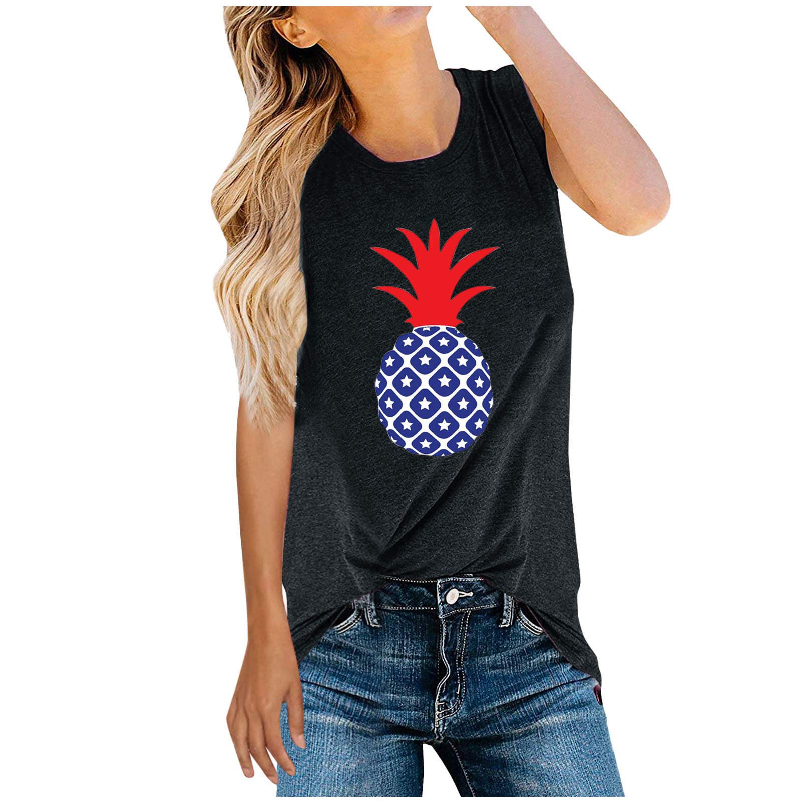 **Women's Patriotic Camisole Tank Tops - 4th of July American Flag Printed Summer Blouse for Casual Wear, Beach Outfits & Independence Day Celebrations**