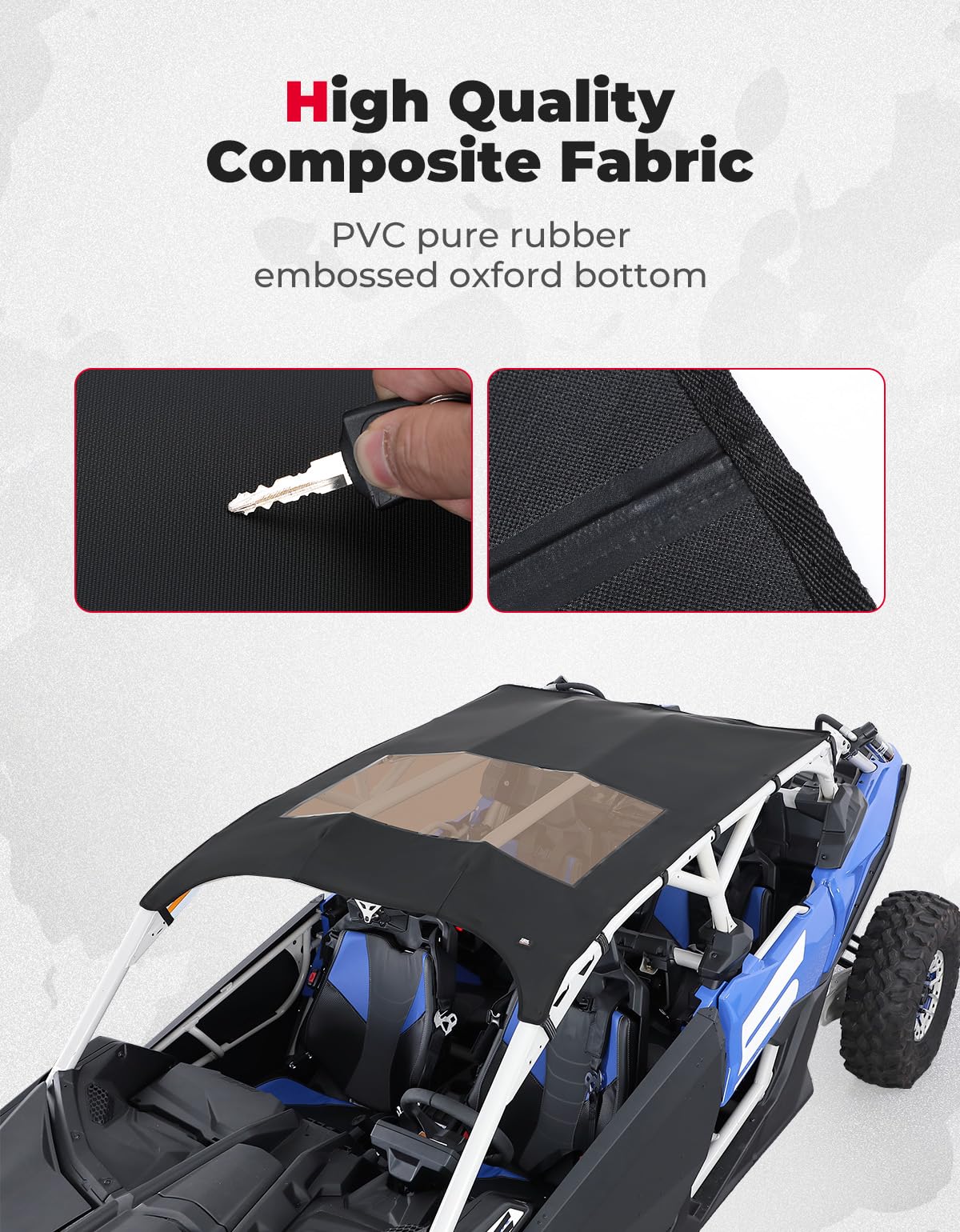 KEMIMOTO X3 Max Roof Wind Deflector & Sun Visor - Waterproof, Friction-Resistant Bimini Top for Can-Am Maverick X3 Max (2017-2025 4-Seat Models) - Perfect for Off-Roading, Beach Trips & Outdoor Adventures