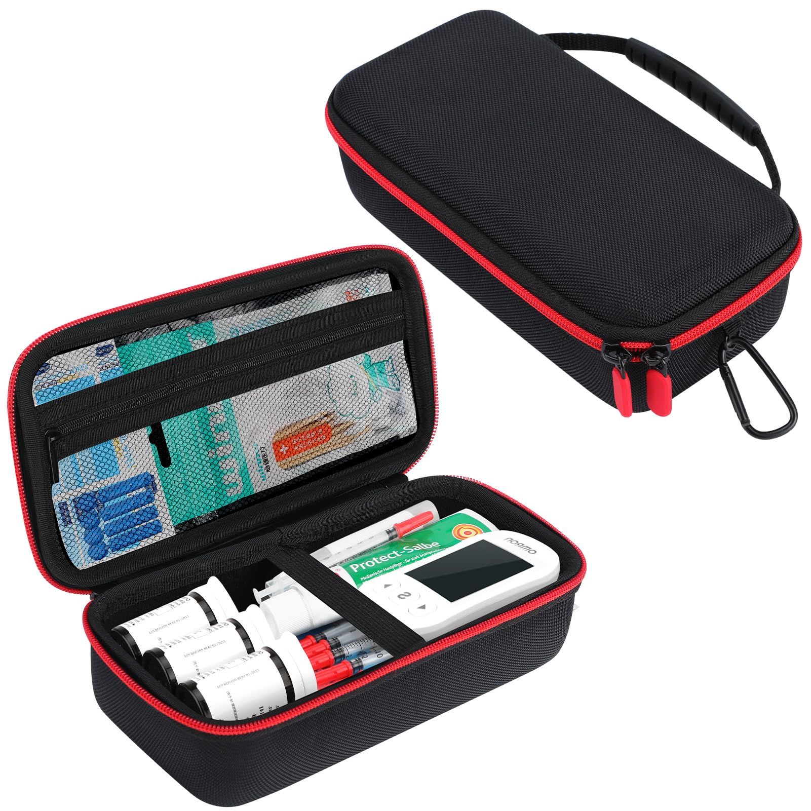 Portable Diabetic Travel Organizer Case for Glucose Monitor, Insulin Pens, Test Strips & Lancets - Compact Diabetes Supply Storage Bag (Case Only) - Perfect for Travel, Work & Daily Diabetes Management