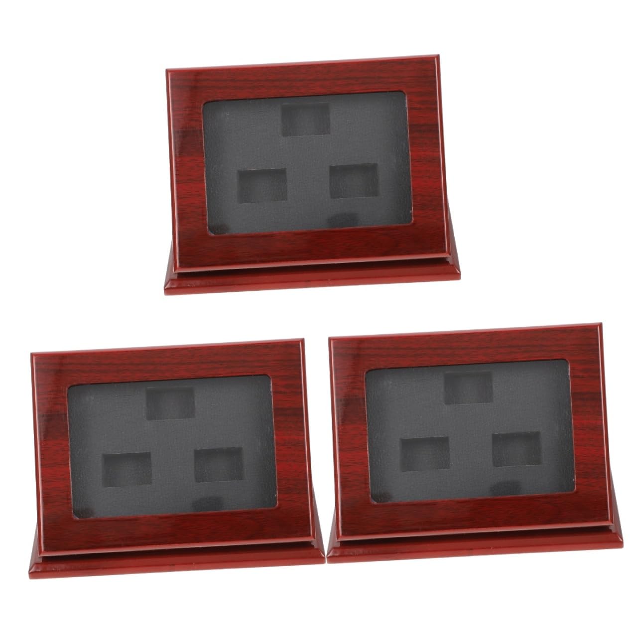 BESPORTBLE 3-Piece Championship Ring Display Case - Vintage Style Football Trophy Box for Tiara, Rings & Memorabilia - Perfect for Sports Awards, Collectibles Showcase & Home Decor
