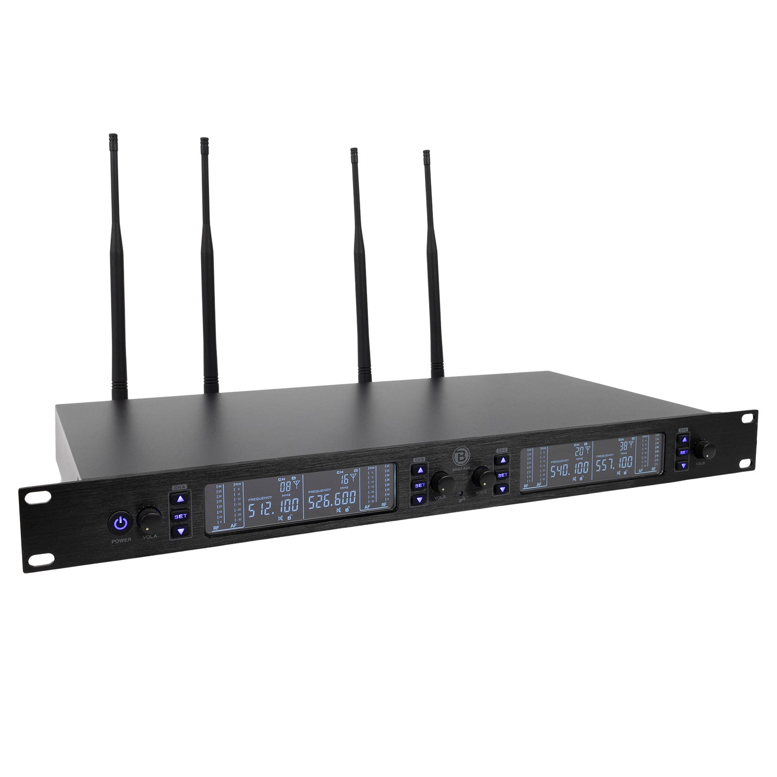 Blastking MHU404 Professional UHF Wireless Microphone System with 4 Handheld Mics - Ideal for Karaoke, Live Performances, Church Events & Public Speaking