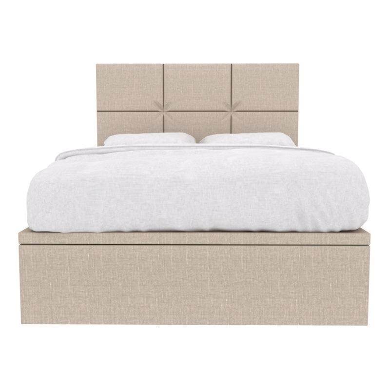 Jarvis Fabric Storage Bed with Pet-Friendly Upholstery - Space-Saving Platform Bed Frame with Underbed Storage for Small Apartments, Dorms & Pet Owners