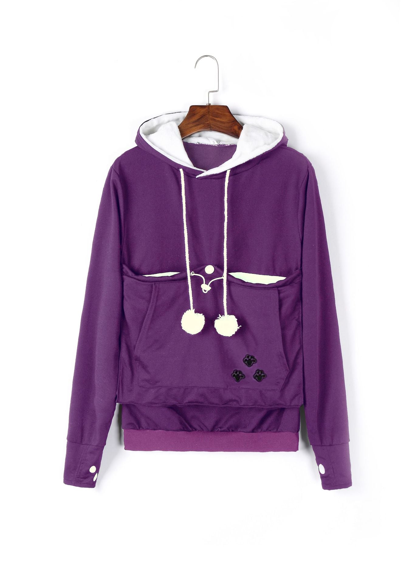 Cozy Winter Women's Hoodie with Pet Pocket - Cute Pullover Sweatshirt for Cat Lovers | Perfect for Cold Weather & Pet Snuggles