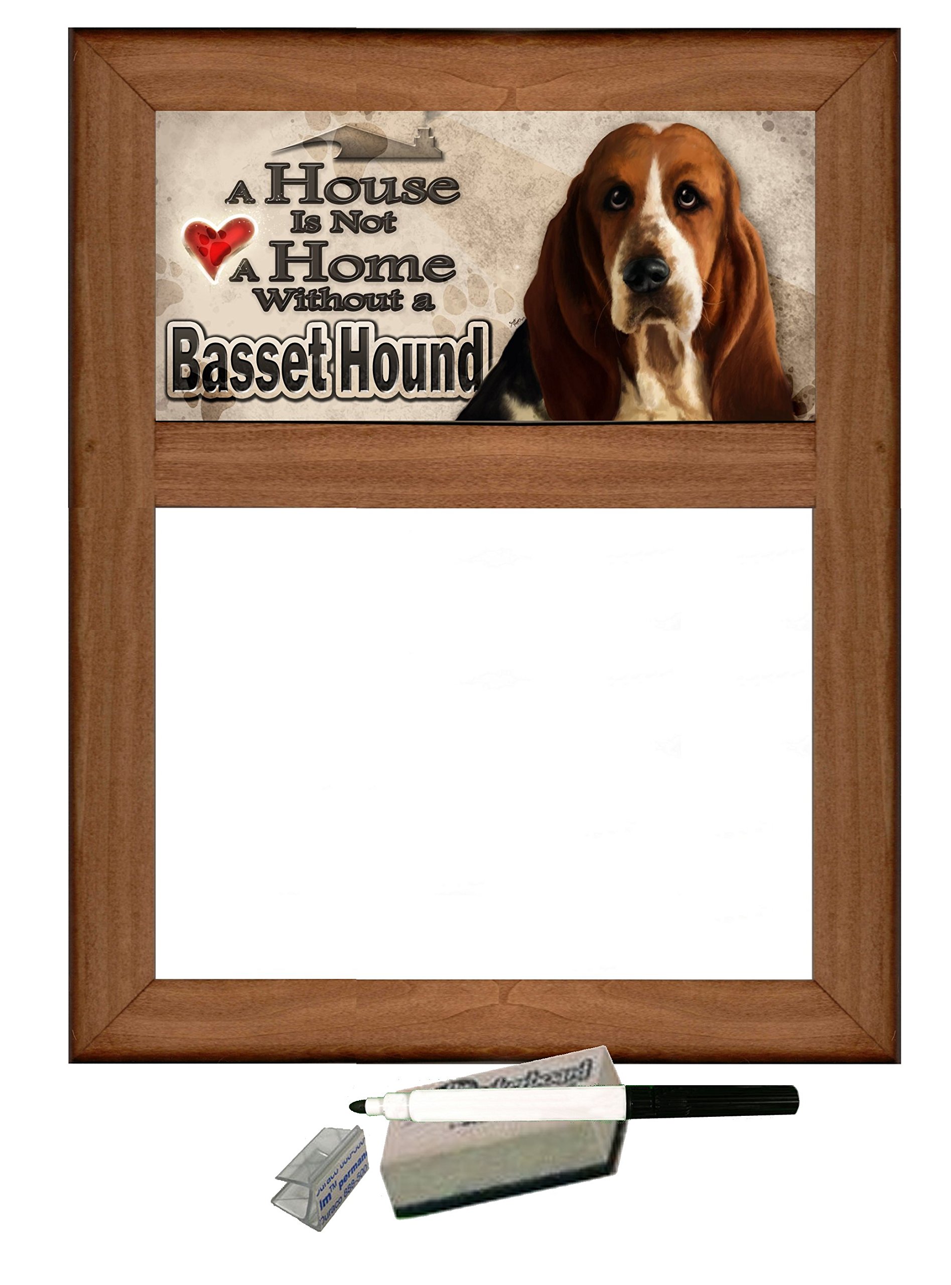 Basset Hound Themed Dry Erase Board - Magnetic Whiteboard for Home & Office - Perfect for Notes, Reminders & Dog Lovers Decor