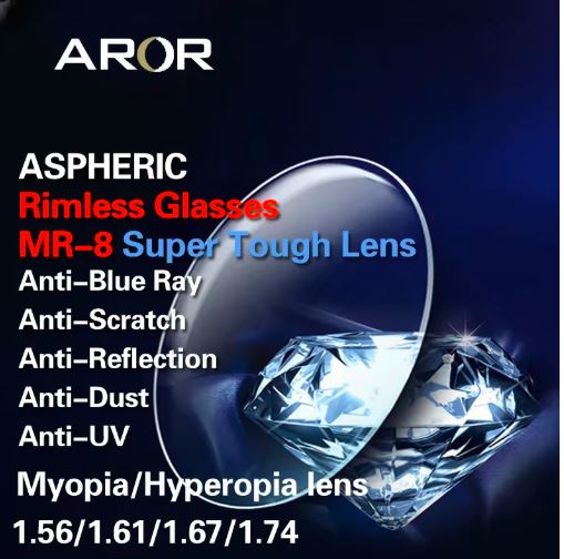 Aror Single Vision MR Series Clear Lenses - High-Quality Prescription Eyeglass Lenses for Daily Wear, Reading & Computer Use
