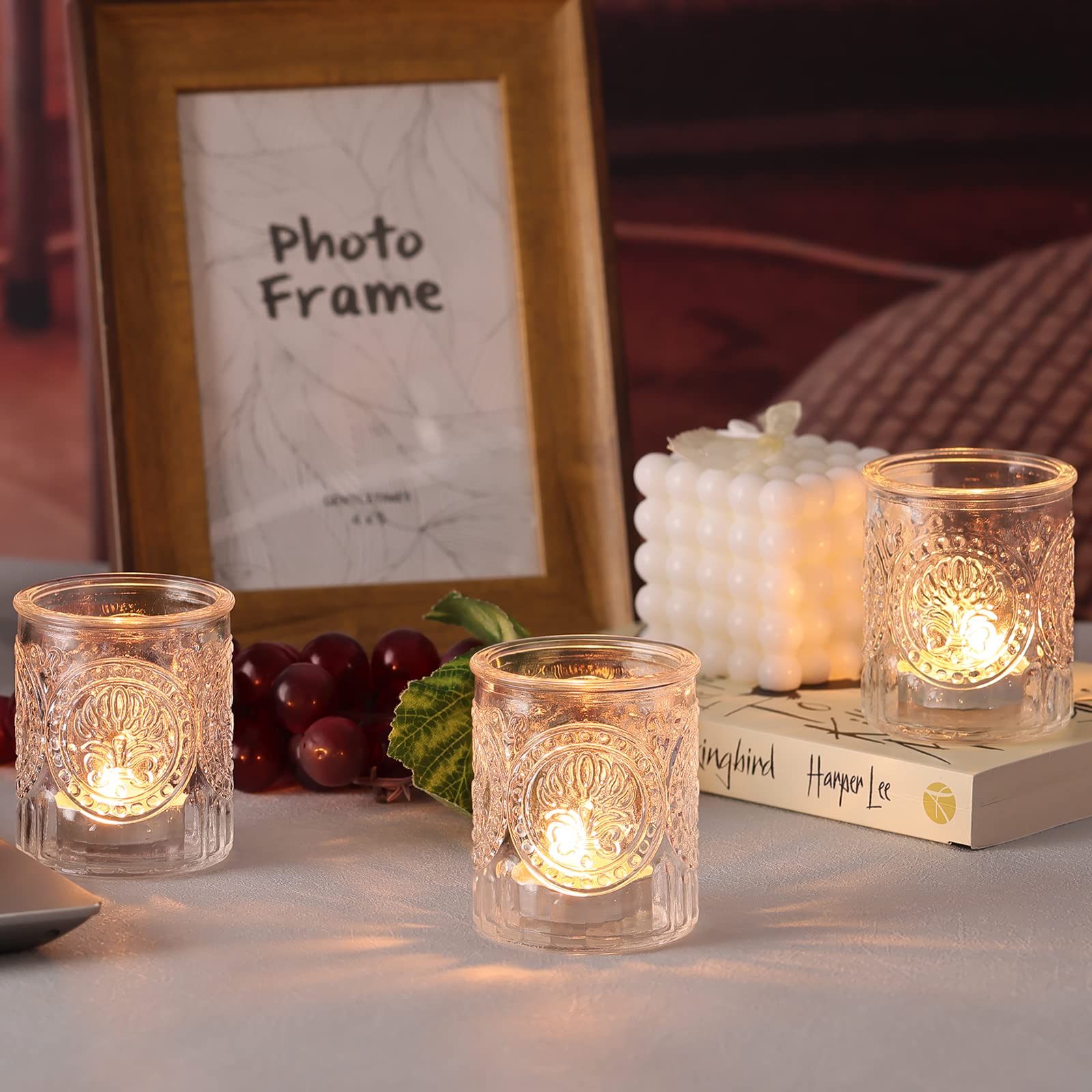 36pcs Clear Glass Votive Candle Holders - Bulk Tea Light Candle Holders for Wedding Centerpieces, Party Decor, Dinner Tables & Home Decoration - Perfect for Romantic Ambiance, Holiday Lighting & Special Events
