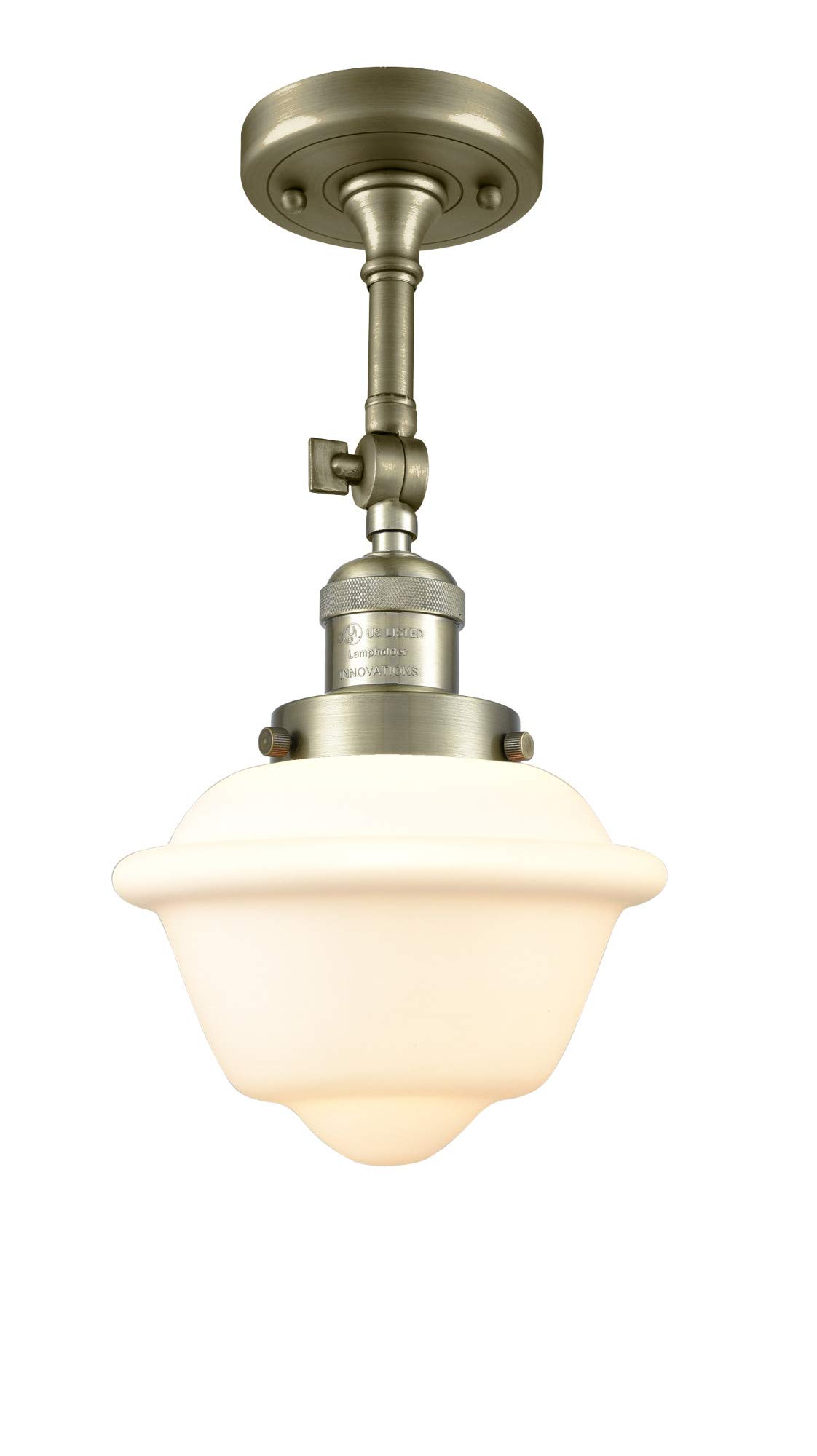 Innovations 201F-AB-G531 Antique Brass Semi-Flush Mount Ceiling Light Fixture - Perfect for Bedroom, Hallway, and Entryway Lighting