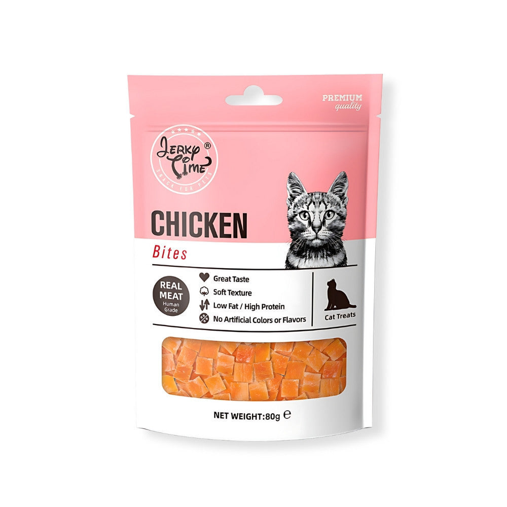 Premium Jerky Time Cat Treats 80g - Chicken & Codfish Duck Strips, Bites & Sushi Snacks - All-Natural Preserved Cat Food for Training & Rewards - Perfect for Playtime & Bonding Moments
