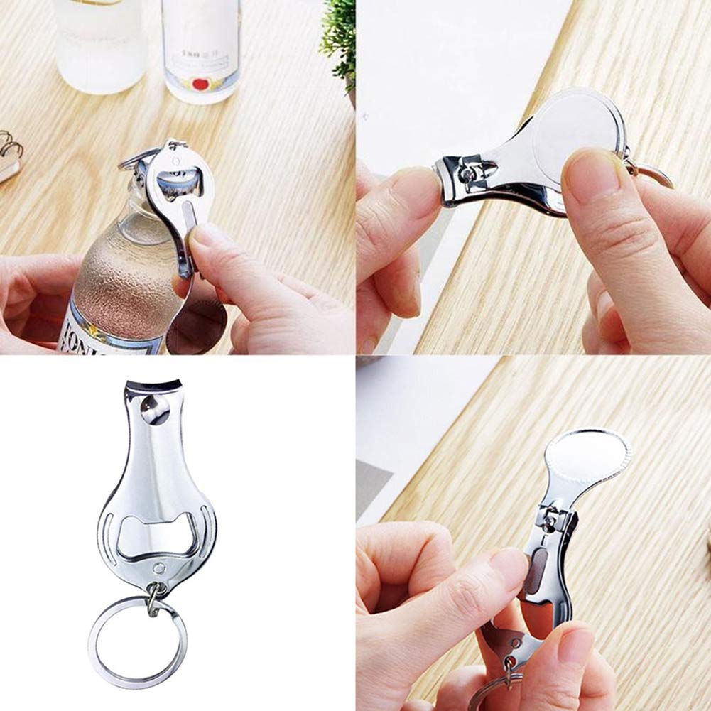 100-Pack Personalized 4-in-1 Multi-Tool Bottle Opener with Nail Clipper - Custom Engraved Wedding Favors & Brewery Gifts for Men (Silver) - Perfect for Parties, Camping, and Everyday Carry
