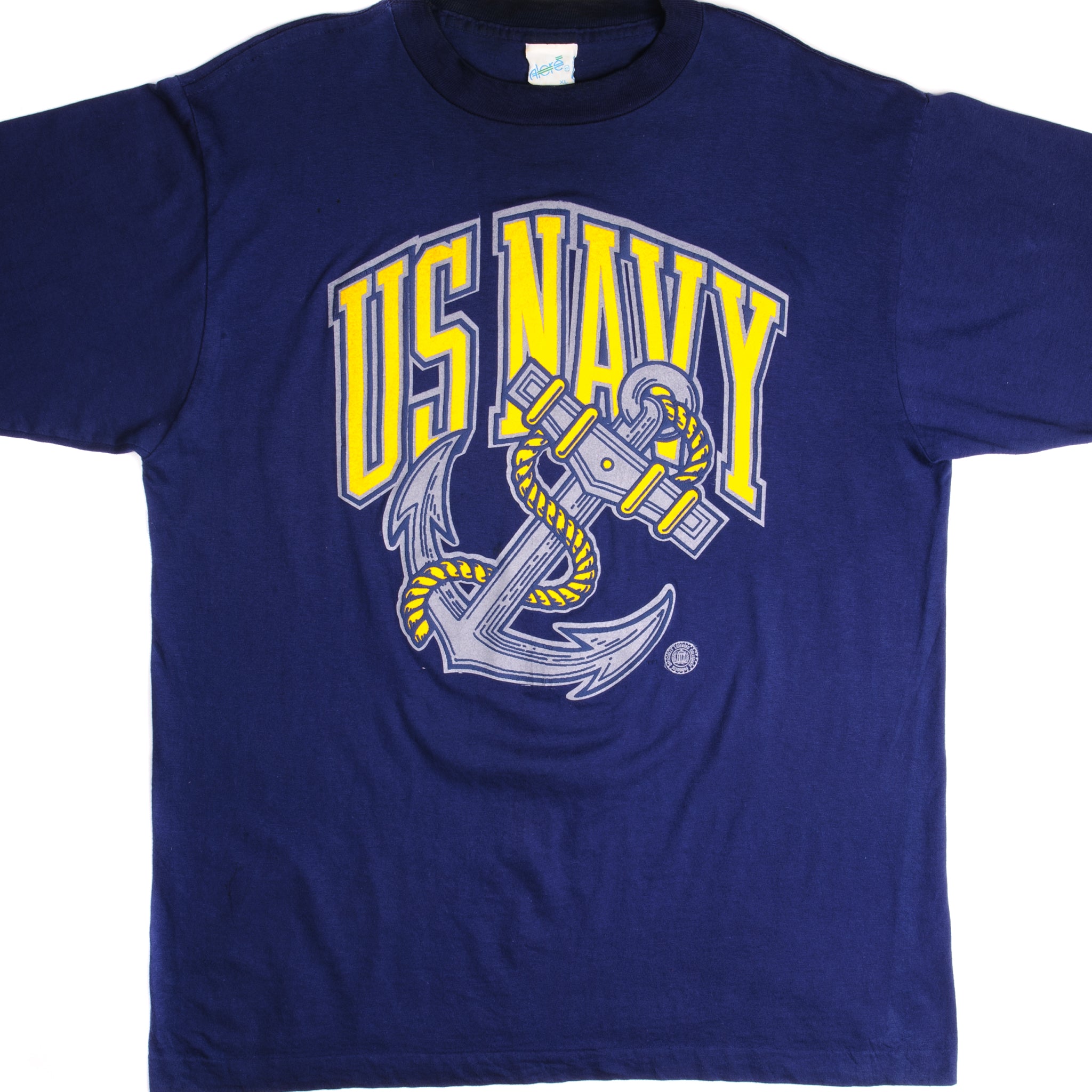 Vintage US Navy T-Shirt for Men - 100% Cotton XL Size - Made in USA - Military Inspired Casual Wear for Everyday Outfits