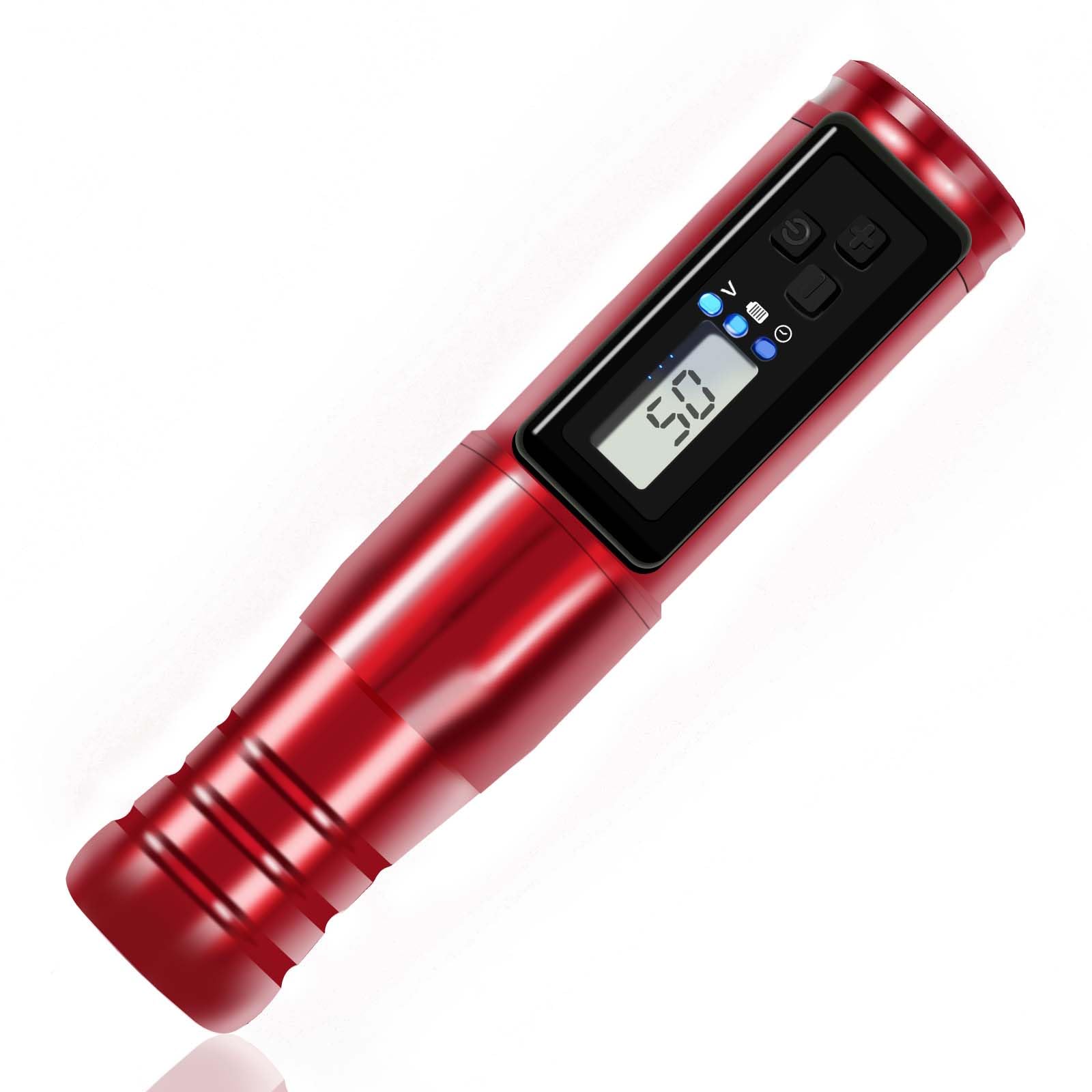 **Professional Cordless Rotary Tattoo Machine - Wireless Tattoo Gun with 1,500mAh Battery, Coreless Motor, LCD Display & 0-5mm Adjustable Needle Depth - Perfect for Tattoo Artists & Beginners (3.5mm Stroke, Red) - Ideal for Home Studios, Professional Shops & Tattoo Enthusiasts**