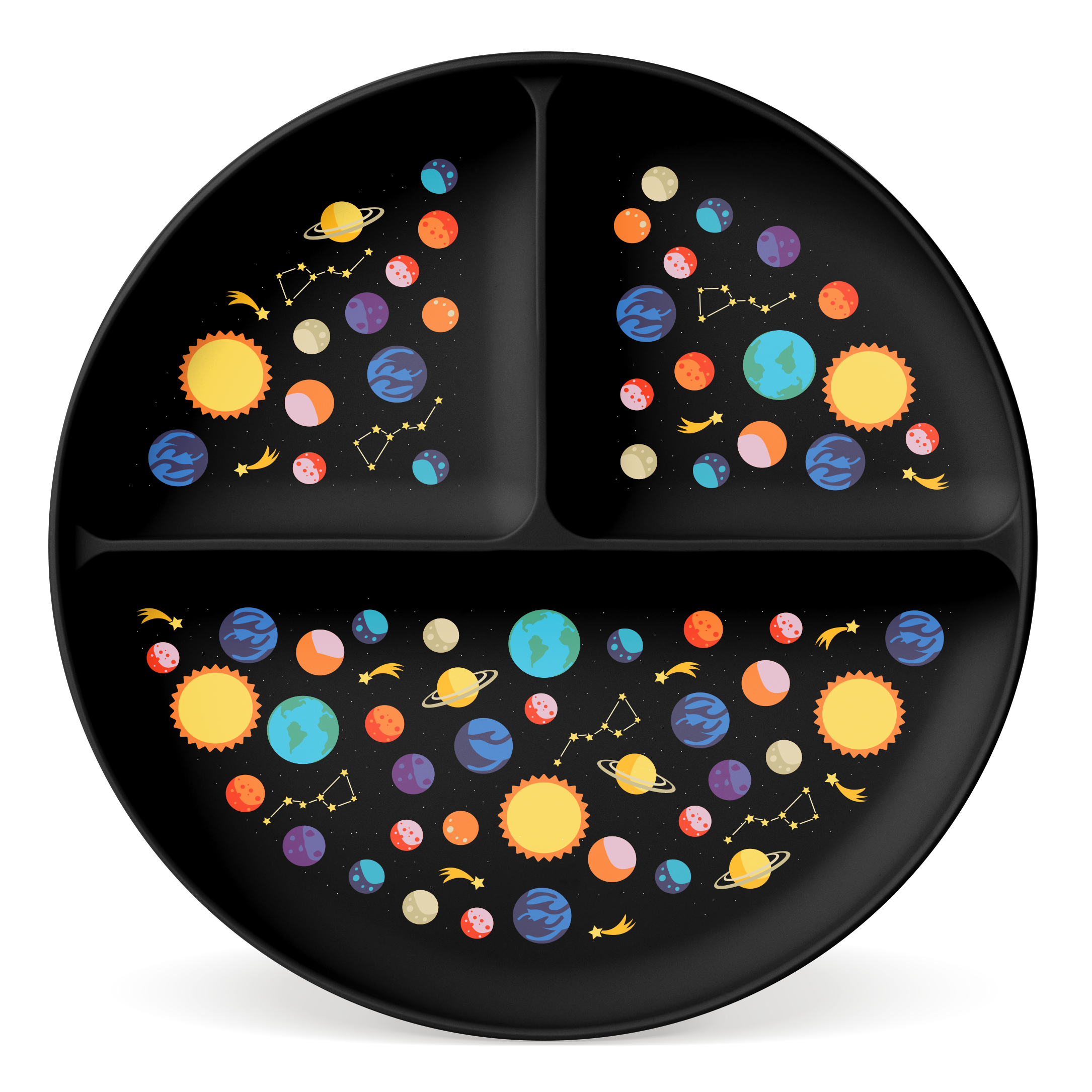 Parker Silicone Partitioned Plate - BPA-Free, Non-Slip Baby Toddler Feeding Dish with Divided Sections | Perfect for Mealtime, Snacks, and Travel | Durable, Easy-Clean Kids Dinnerware
