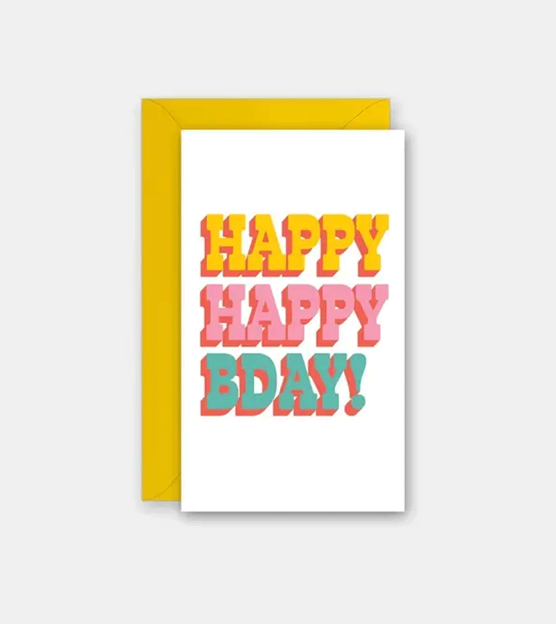 Happy Birthday Mini Greeting Card - Cute & Small BDay Card for Friends, Family, Coworkers | Perfect for Parties, Gifts, Invitations & Celebrations