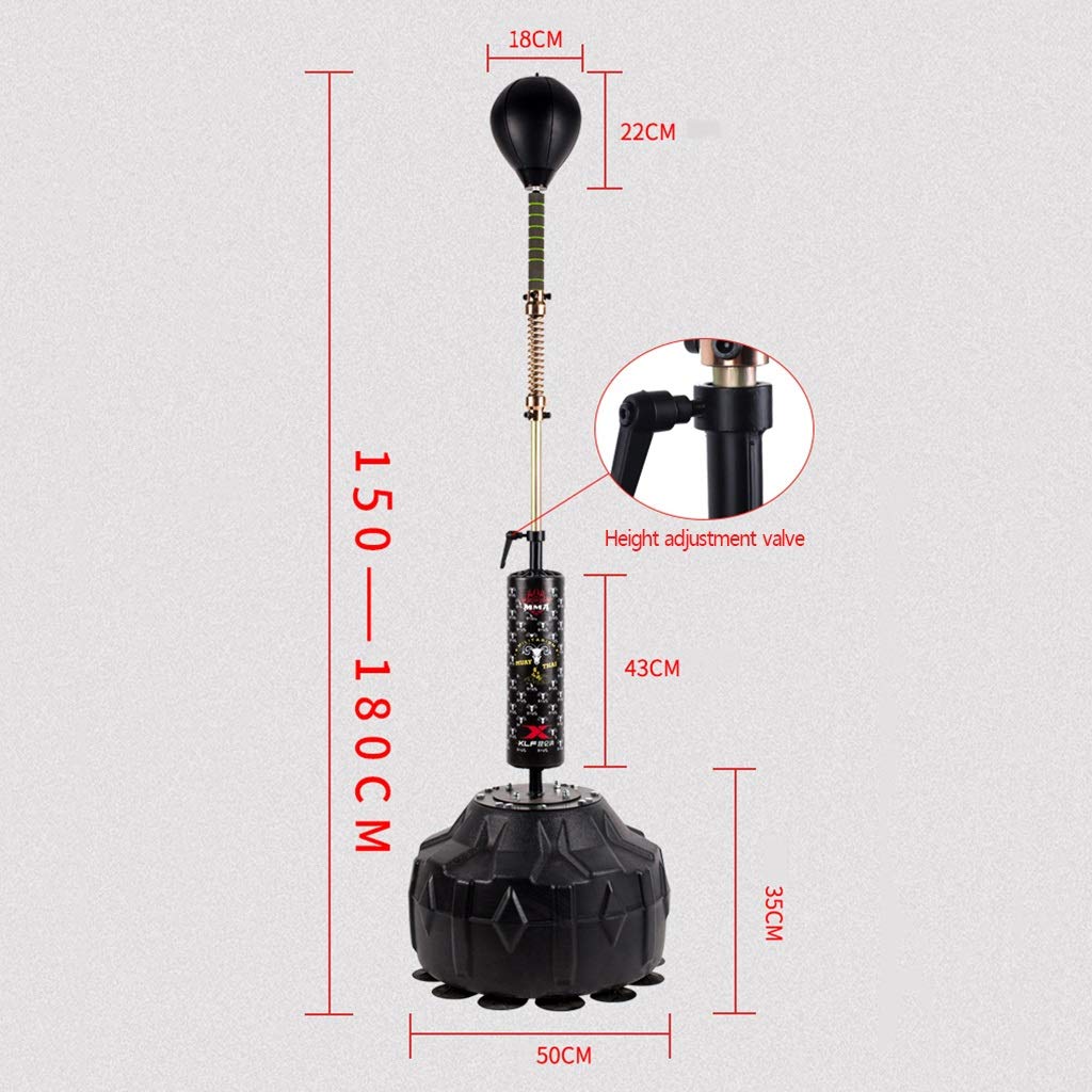 Adjustable Height Boxing Speed Ball - Professional Rebound Reaction Training Equipment for Home Gym, Explosive Punching & Fitness Workouts | Perfect for Boxing, MMA, Kickboxing & Cardio Training (Black)