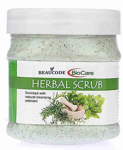 Beaucode Biocare Herbal Face Scrub 250g - Natural Exfoliator with Walnut, Orange Peel & Olive Oil for Skin Brightening - Gentle for All Skin Types - Perfect for Daily Skincare & Glowing Complexion