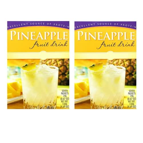 HealthyWise High Protein Pineapple Fruit Drink - 15g Protein, Low Calorie, Low Carb, Low Sugar, Fat Free - 7 Servings per Box (2 Pack) - Perfect for Post-Workout Recovery & Healthy Snacking